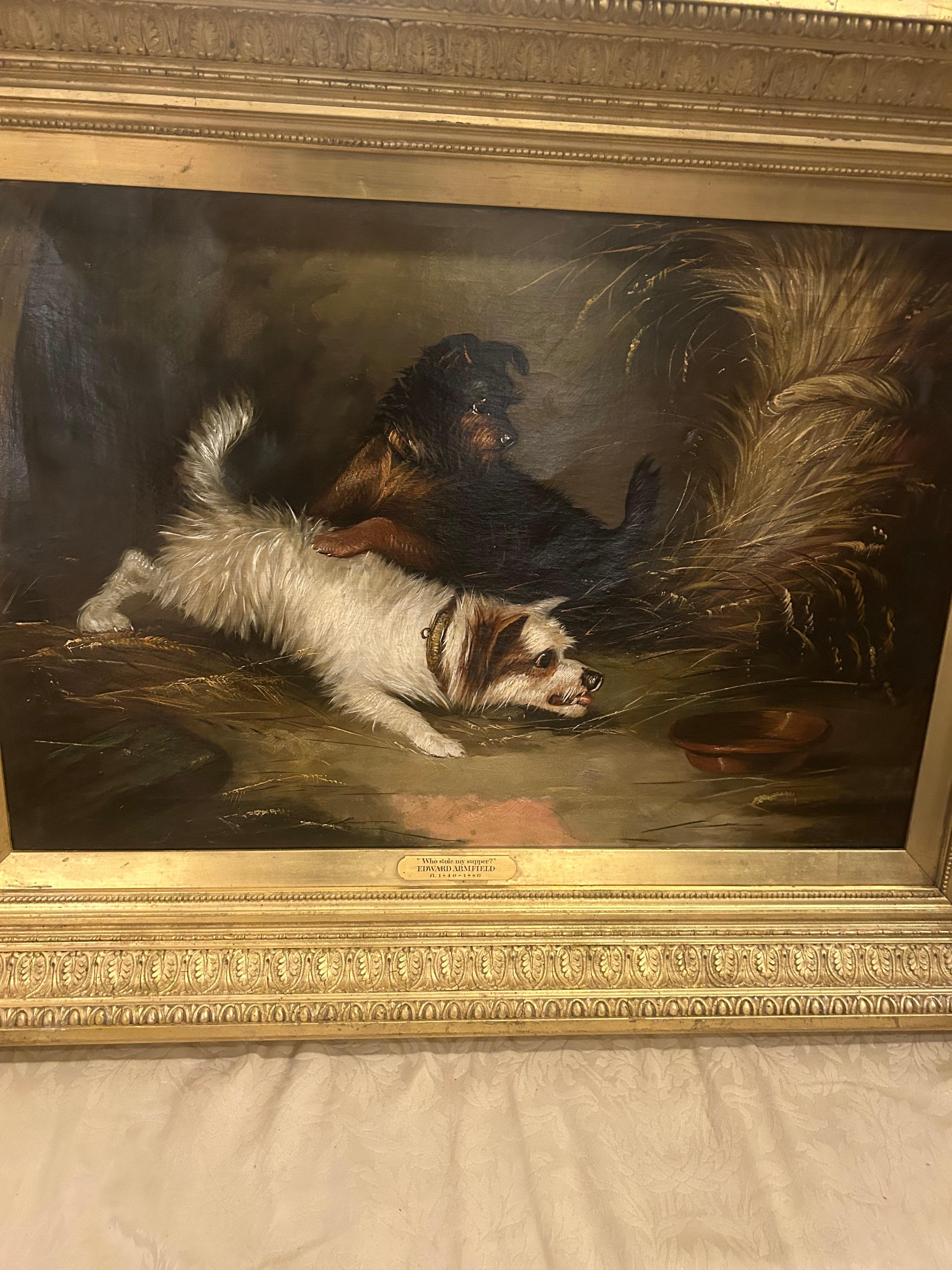 Victorian 19th Century Painting titled 'Who Stole My Supper?' For Sale