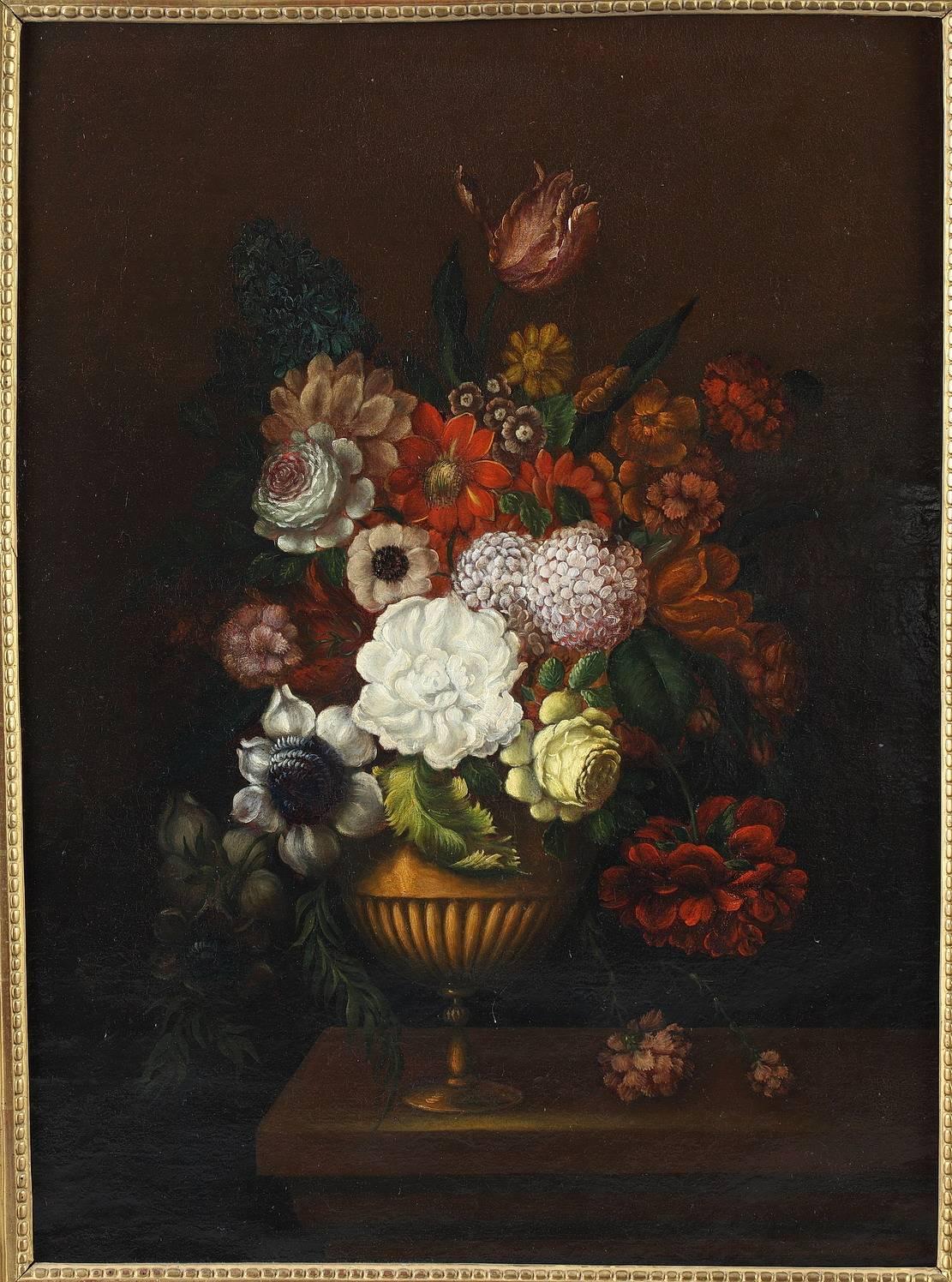 Napoleon III 19th Century Paintings Flower Bouquets in the Dutch School Style