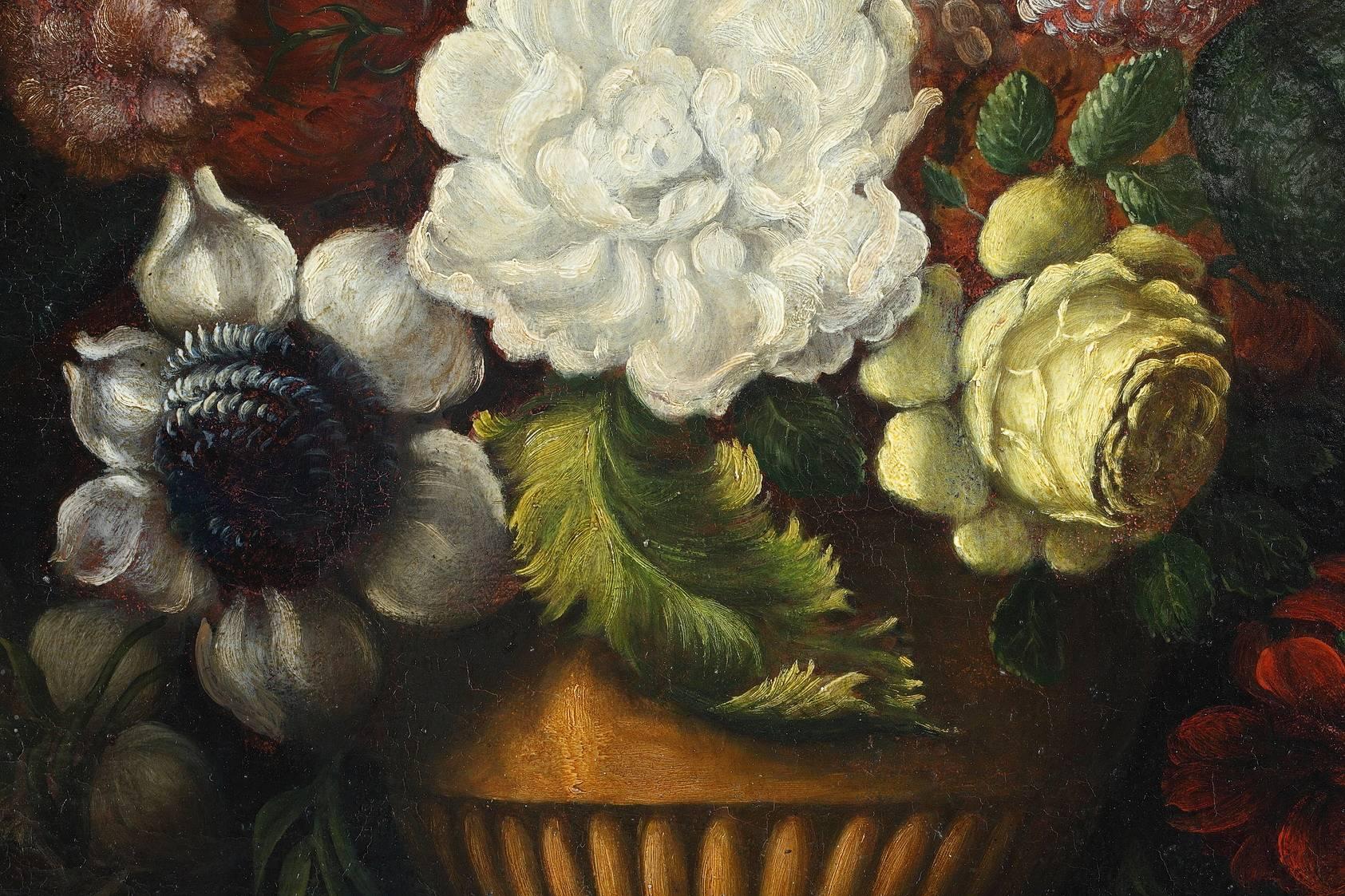 French 19th Century Paintings Flower Bouquets in the Dutch School Style
