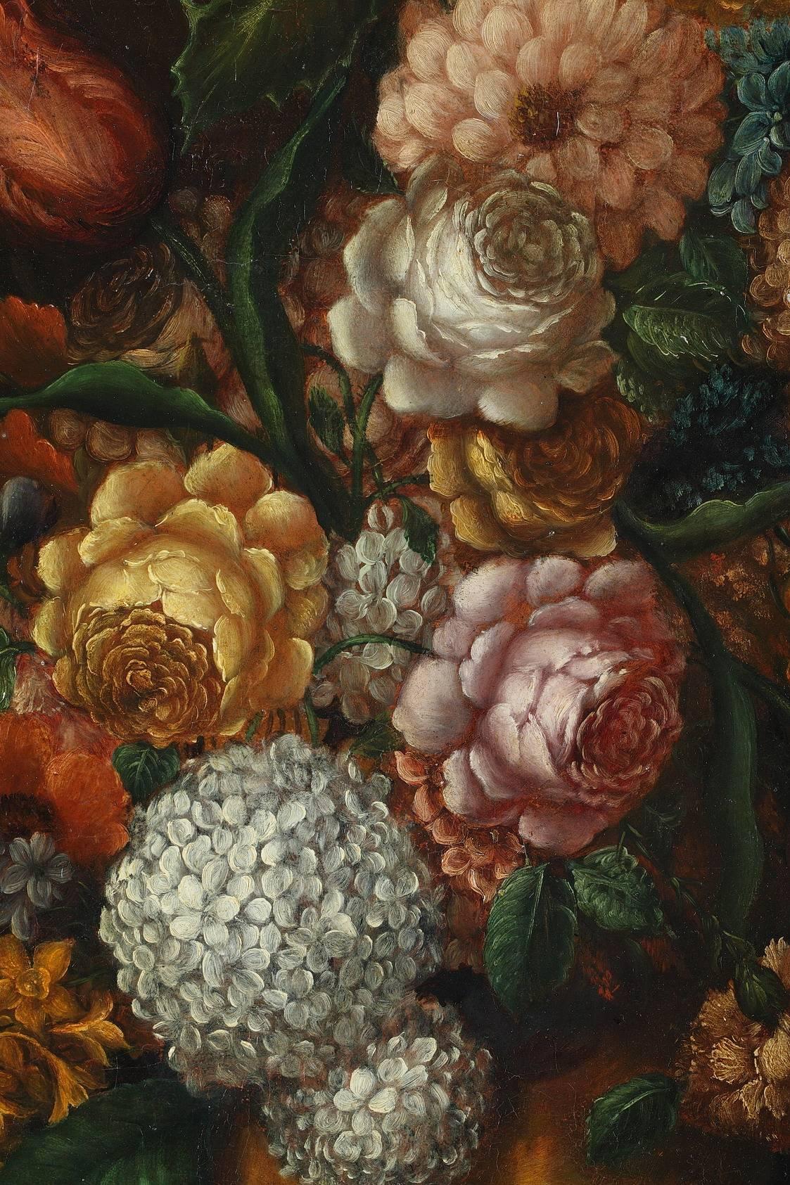 19th Century Paintings Flower Bouquets in the Dutch School Style 2