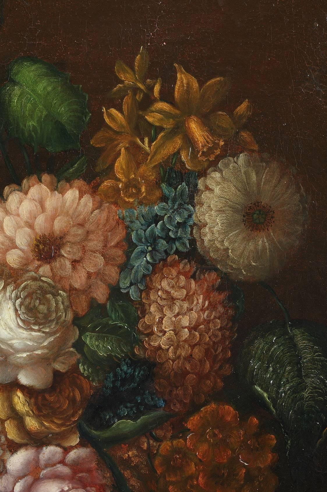 19th Century Paintings Flower Bouquets in the Dutch School Style 3