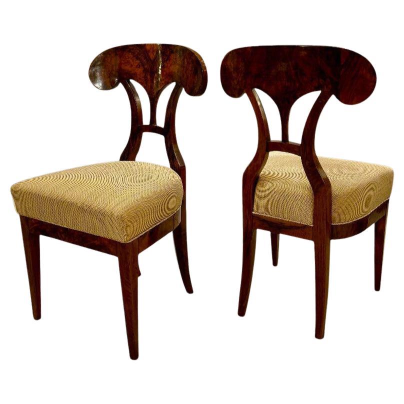 Paire de chaises d'appoint Biedermeier du 19ème siècle, Autriche