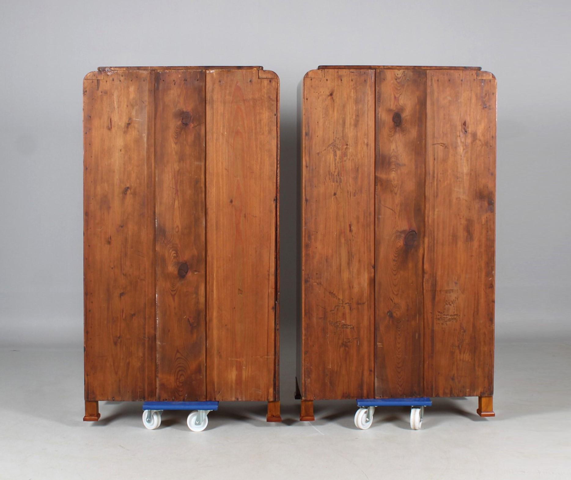 19th Century Pair Biedermeier Wardrobes, Walnut, Prague, circa 1830 5