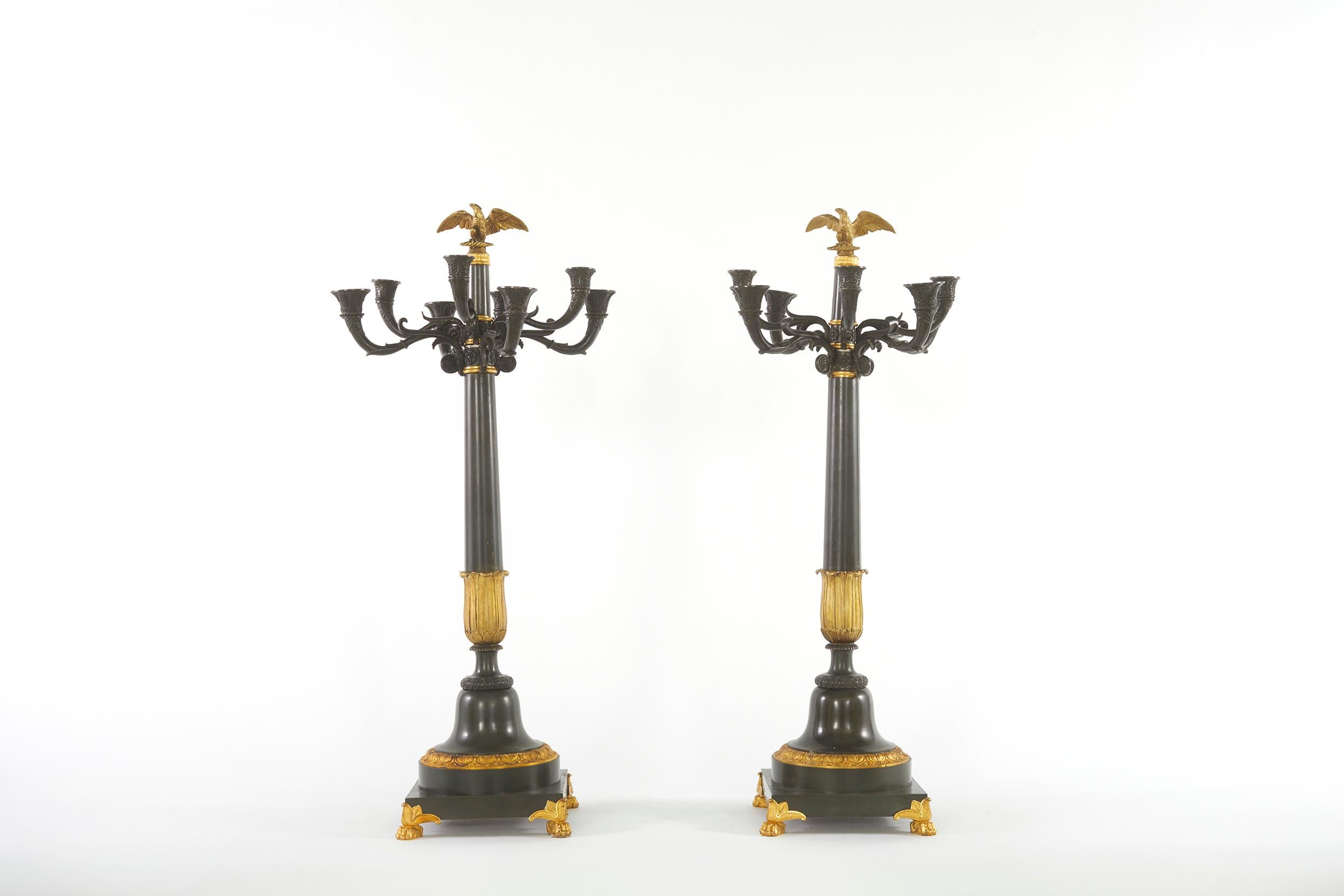 19th Century Pair Bronze Torchiers / Candelabras For Sale 5