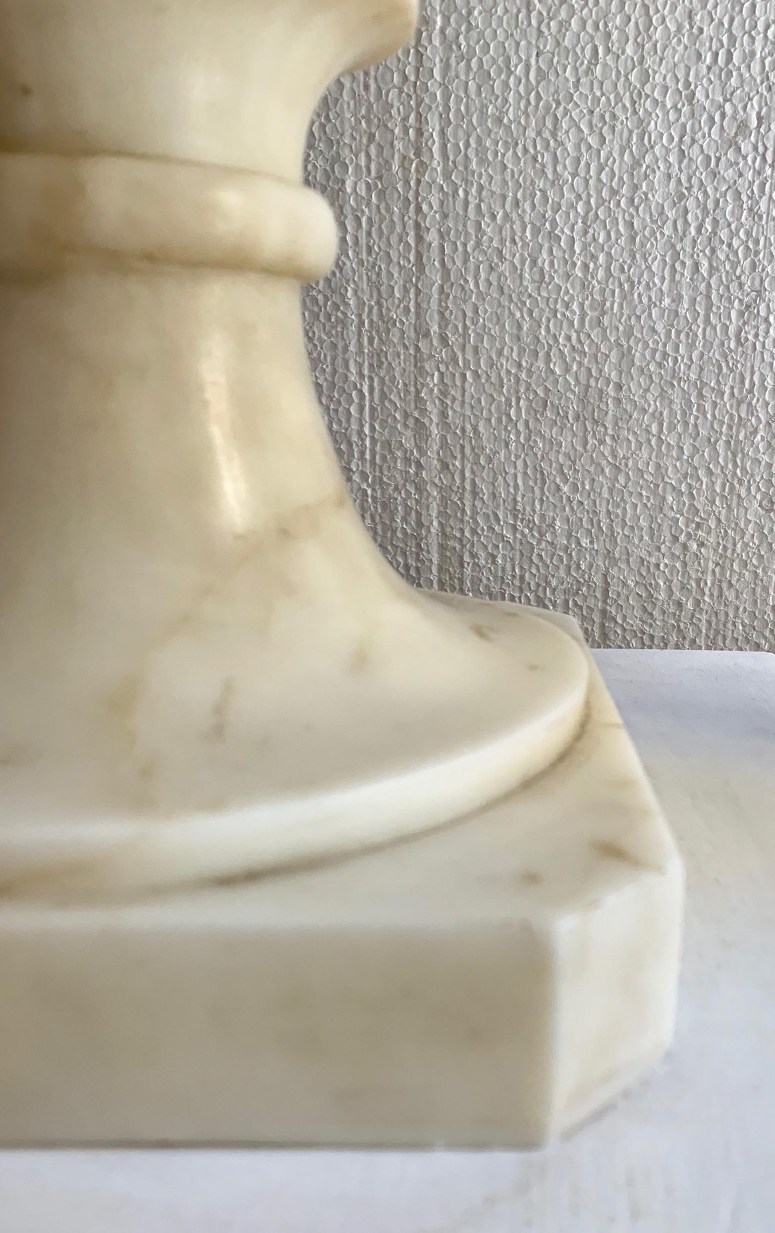 19th Century Pair of Carrara Marble Medici Vases In Good Condition In Madrid, ES