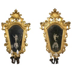 19th Century Pair of Century Italian Mirrors 19th Century Pair of Century Italian Mirrors