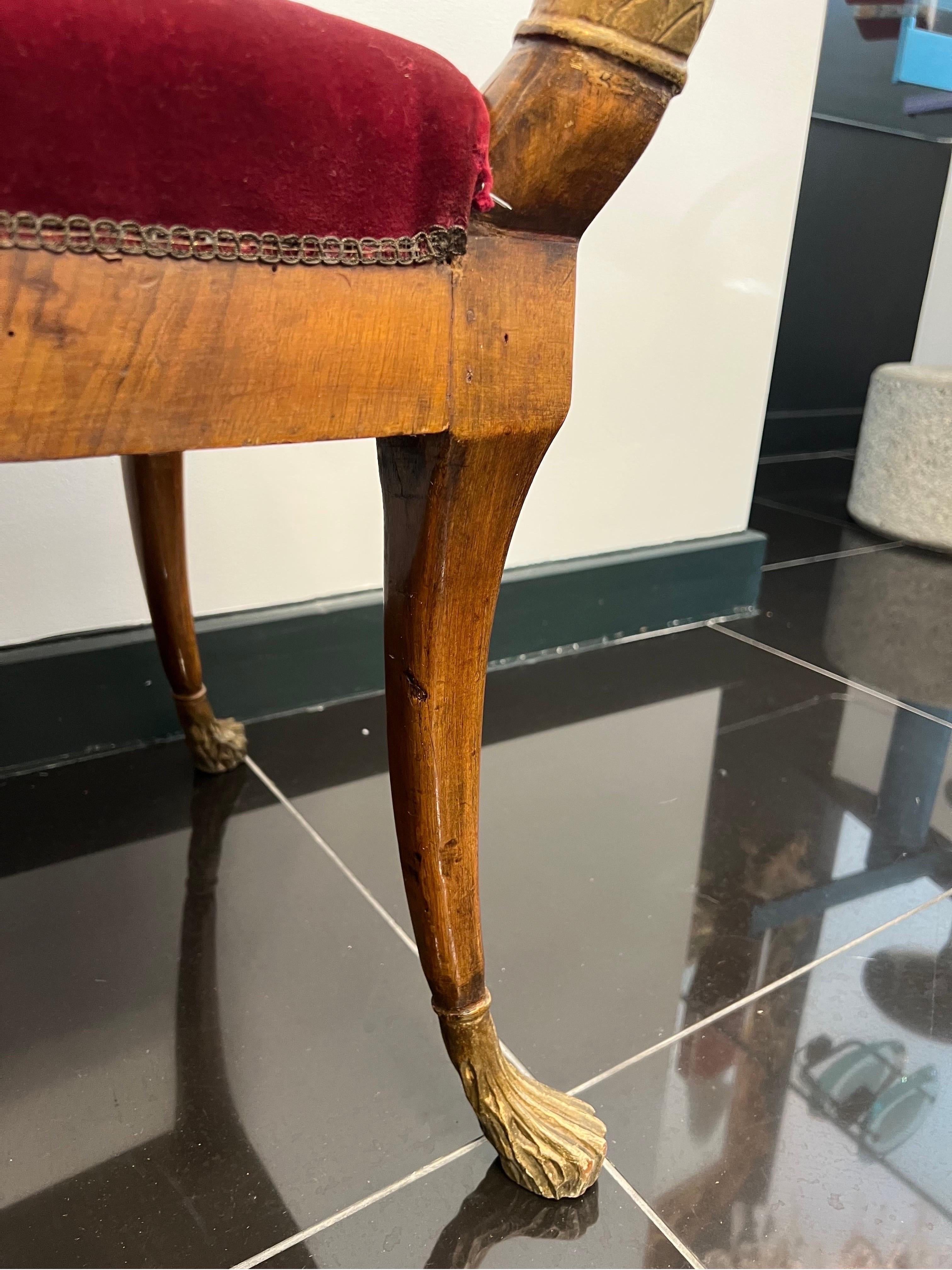 Early 19th Century 19th Century, Pair Empire Swan Benches