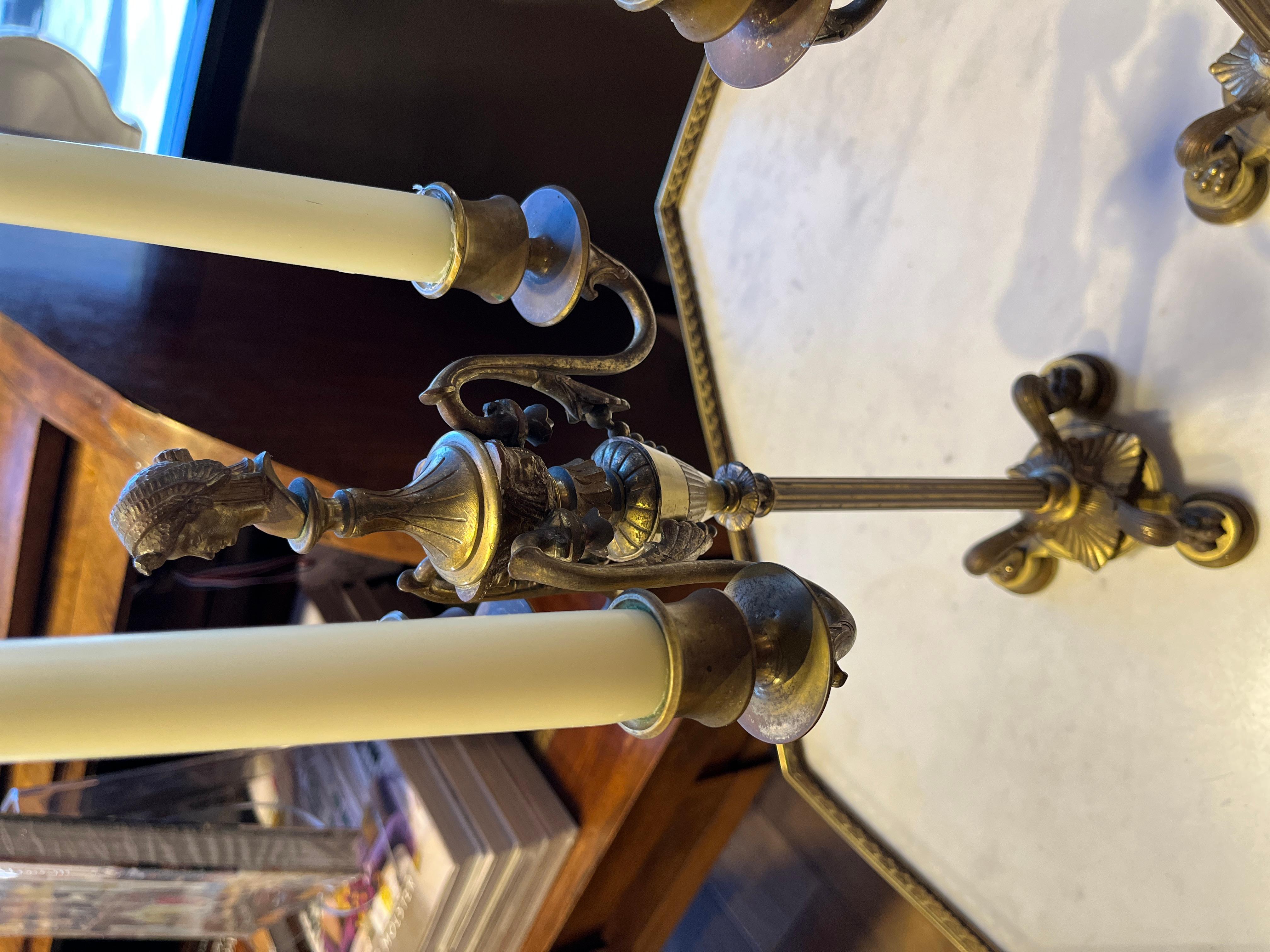 19th Century Pair French Grand Tour Bronze Candelabra. Beautiful design, see photos.