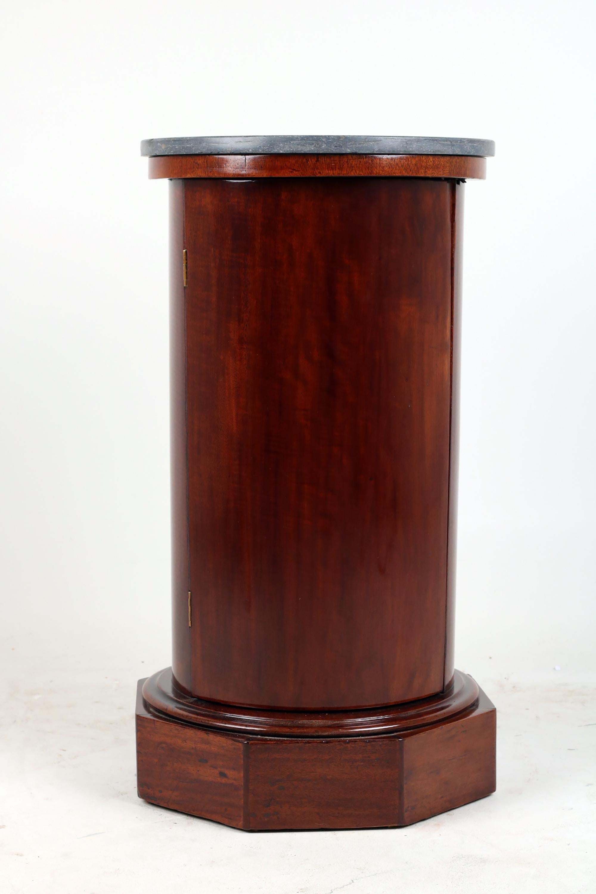 19th Century Pair French Neoclassic Mahogany Drum Cabinets For Sale 8