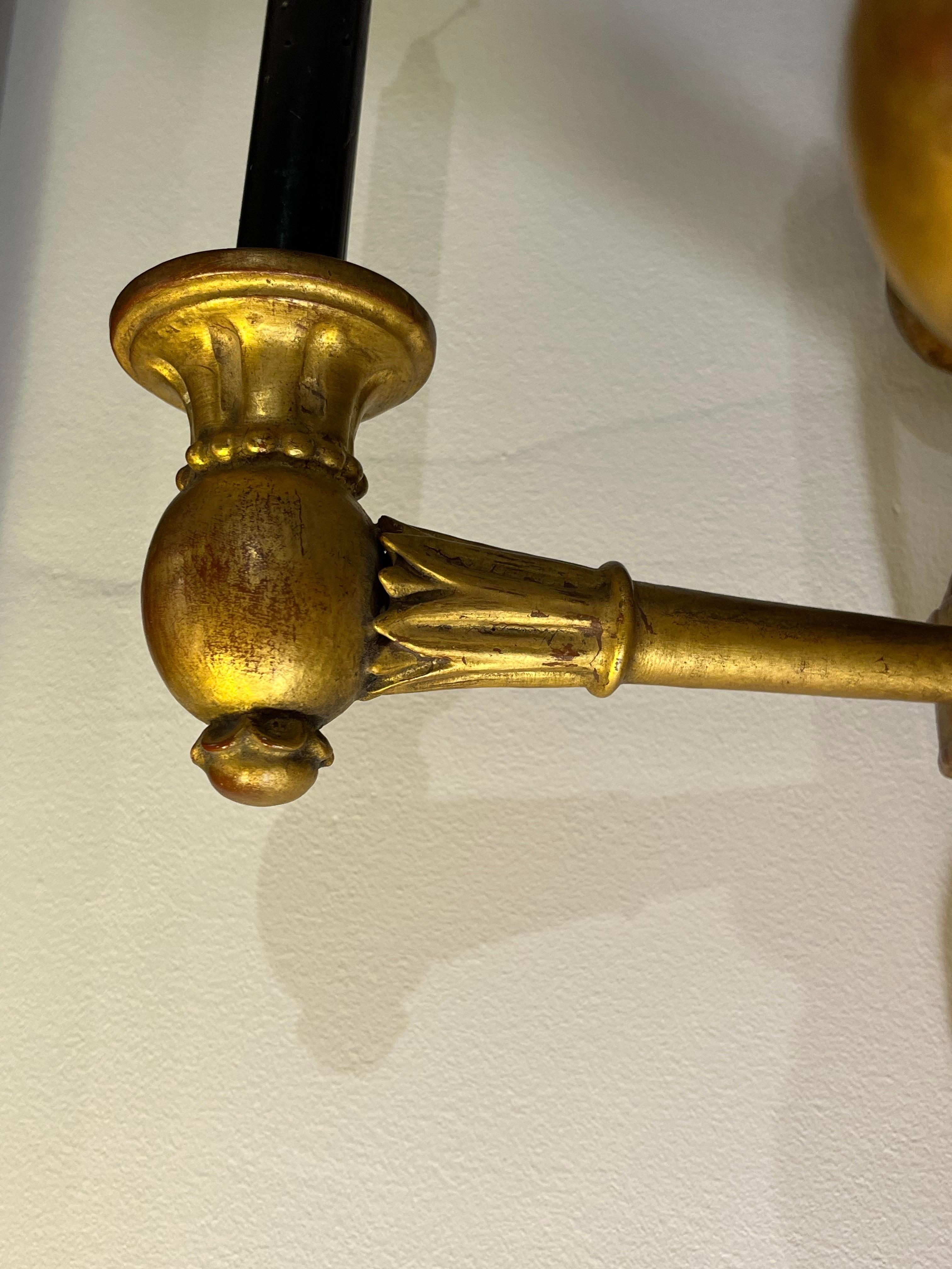 Paire d'appliques Empire du 19e siècle en Wood Wood doré en vente 8