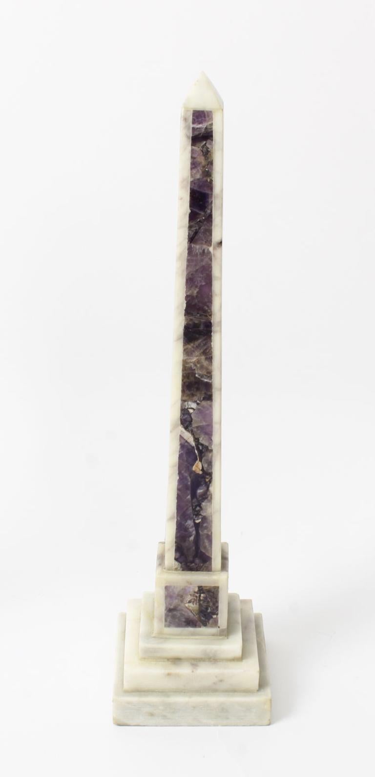 19th Century Pair Grand Tour Convent Siena and Amethyst Marble Obelisks 4