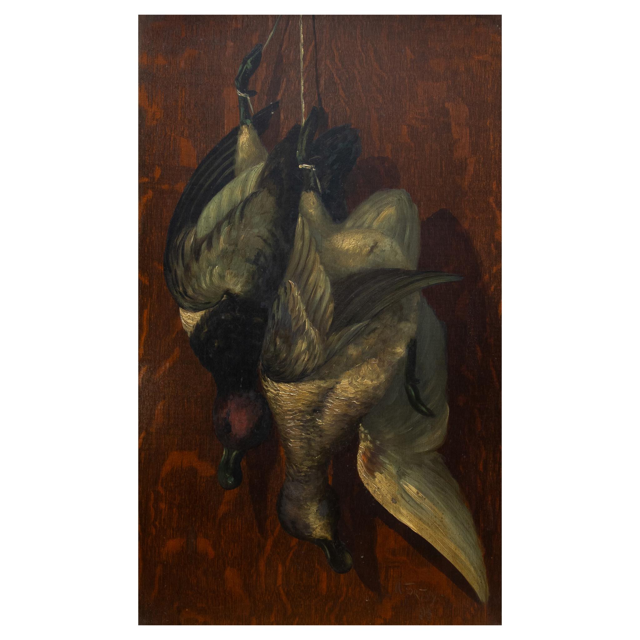 Américain Paire de tableaux de gibier suspendus du 19ème siècle par A. Fortny en vente