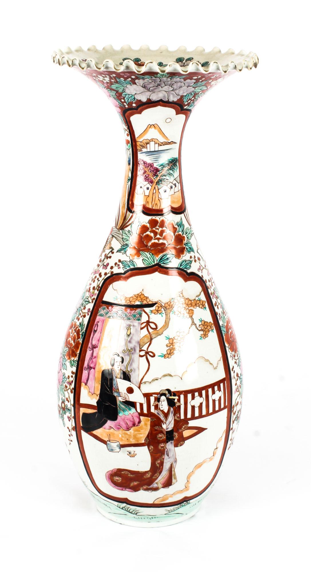 19th Century Pair, Japanese Meiiji Imari Porcelain Vases 2