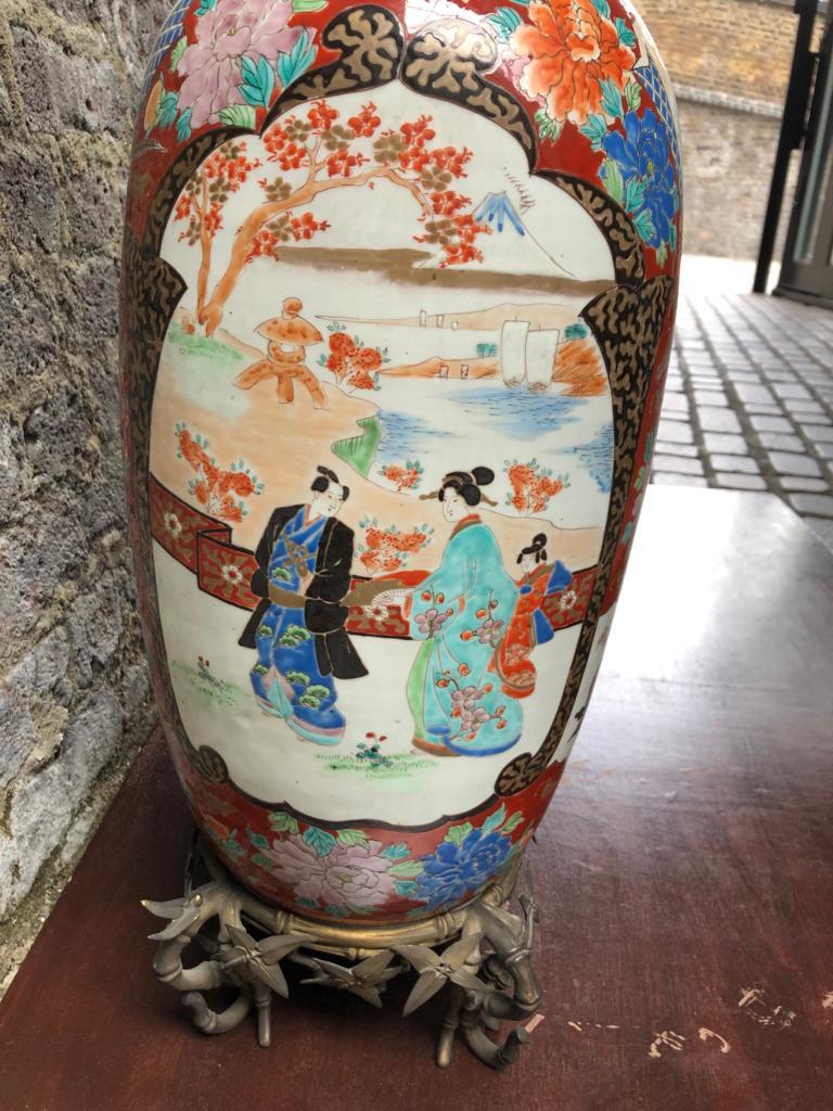 19th Century Pair, Japanese Meiiji Imari Porcelain Vases For Sale 3