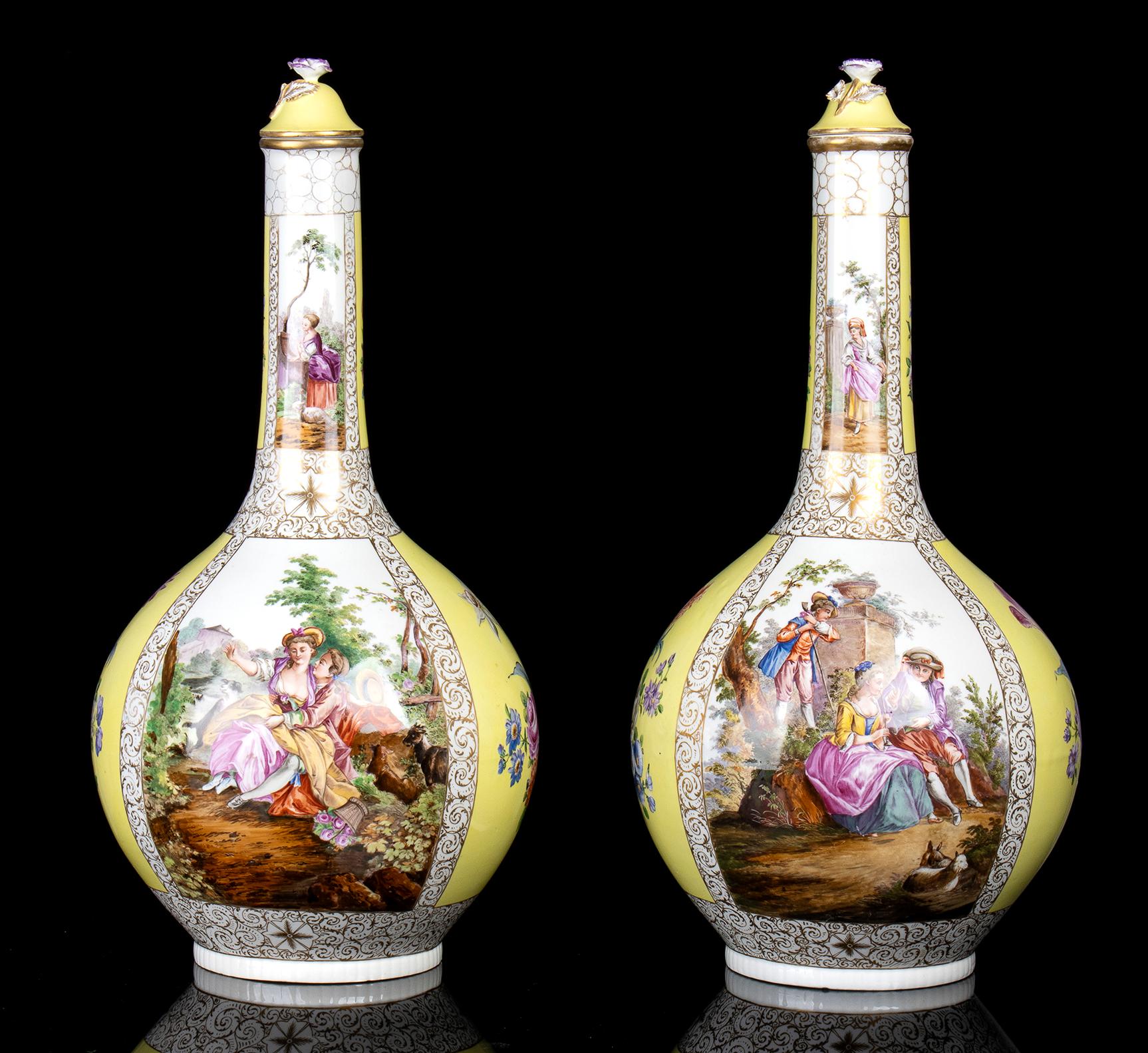 19th Century Louis Philippe Porcelain  Pair of  Vases Germany 1840 2