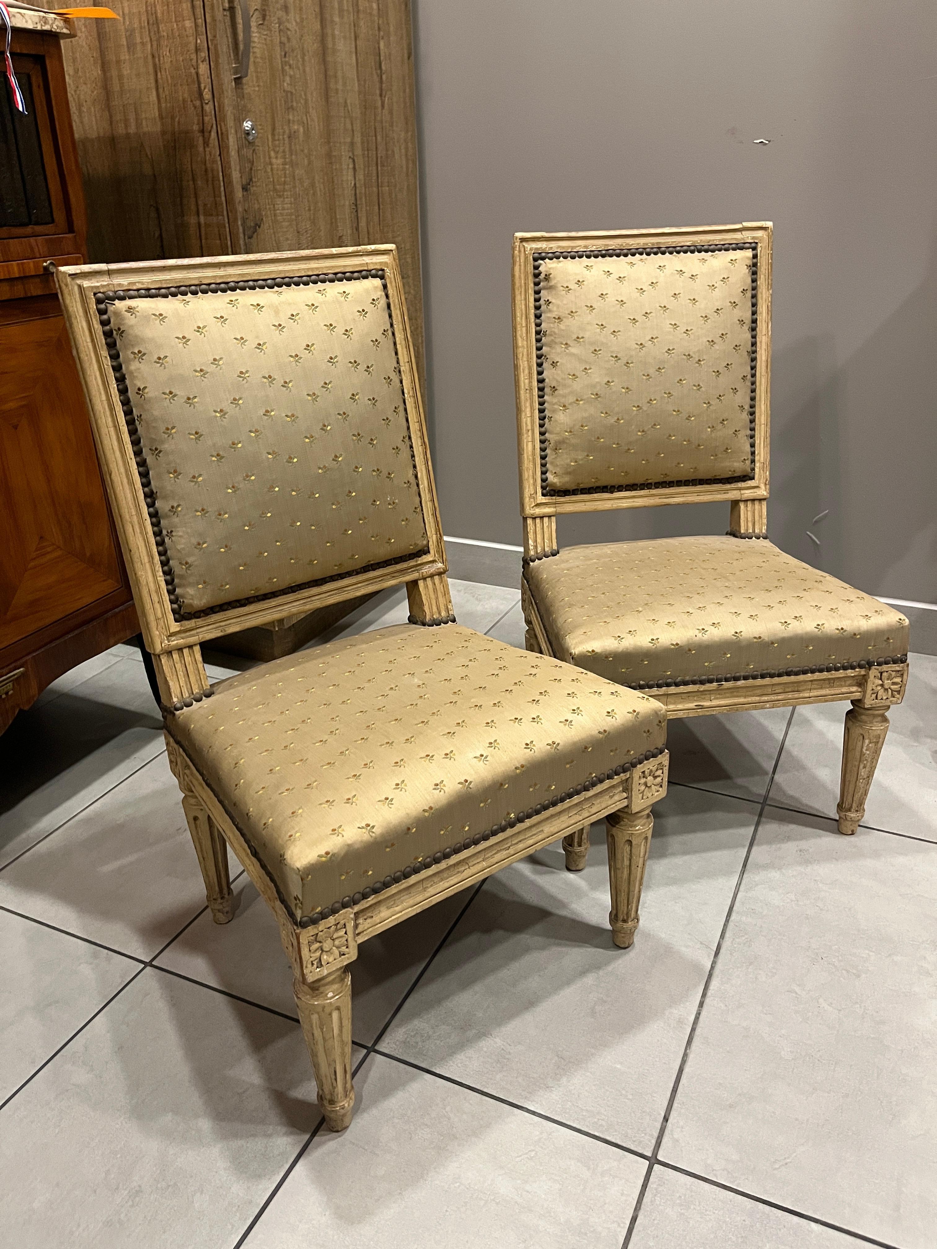 Siglo XIX Pareja de sillas infantiles estilo Luis XVI siglo XIX en venta