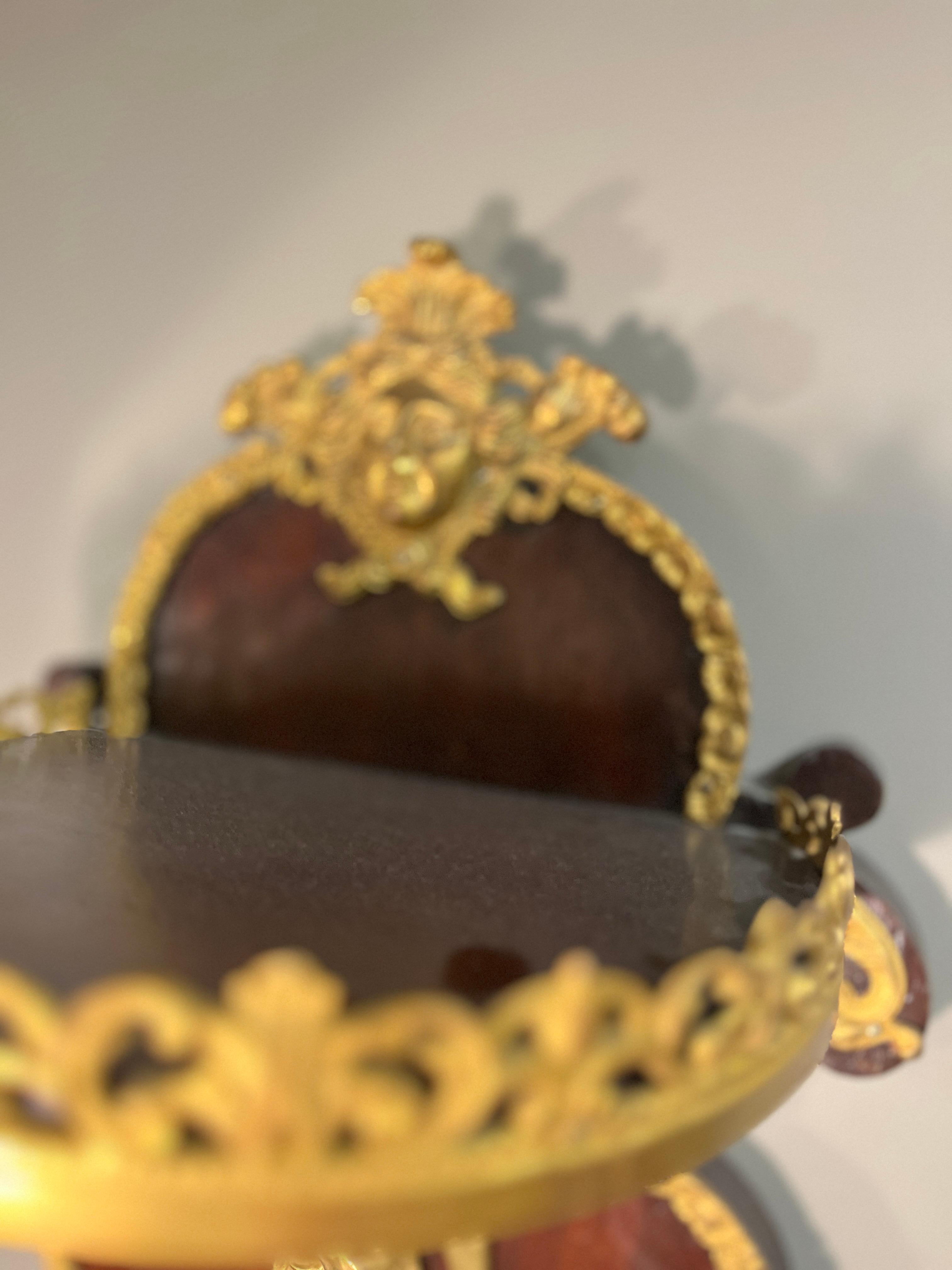 19th Century Pair Napoleon III Mahogany and Ormolu Neoclassical Wall Brackets For Sale 4