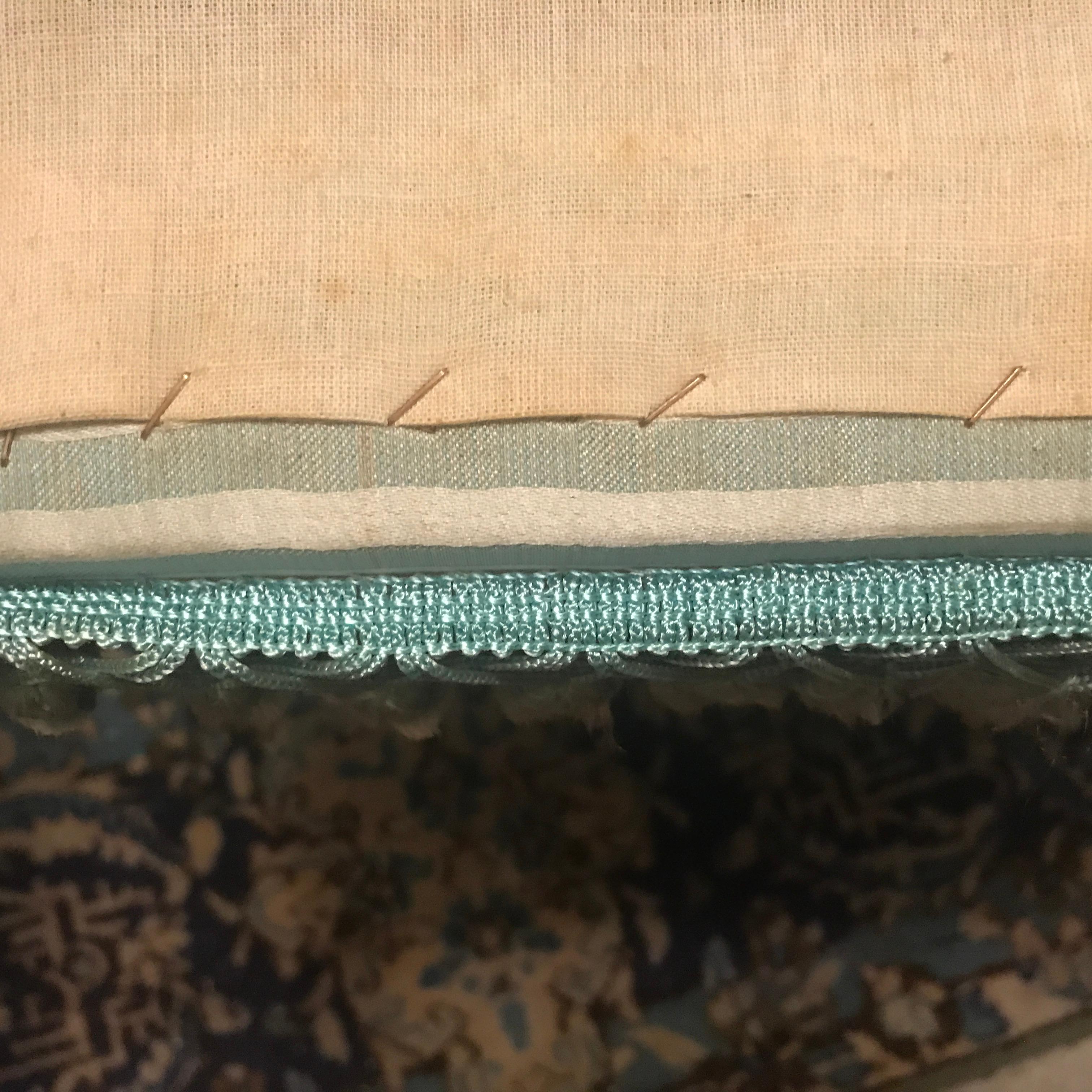 Silk 19th Century Pair of America or European Curule Stools