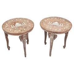 19th Century pair of Anglo-Indian hardwood occasional tables