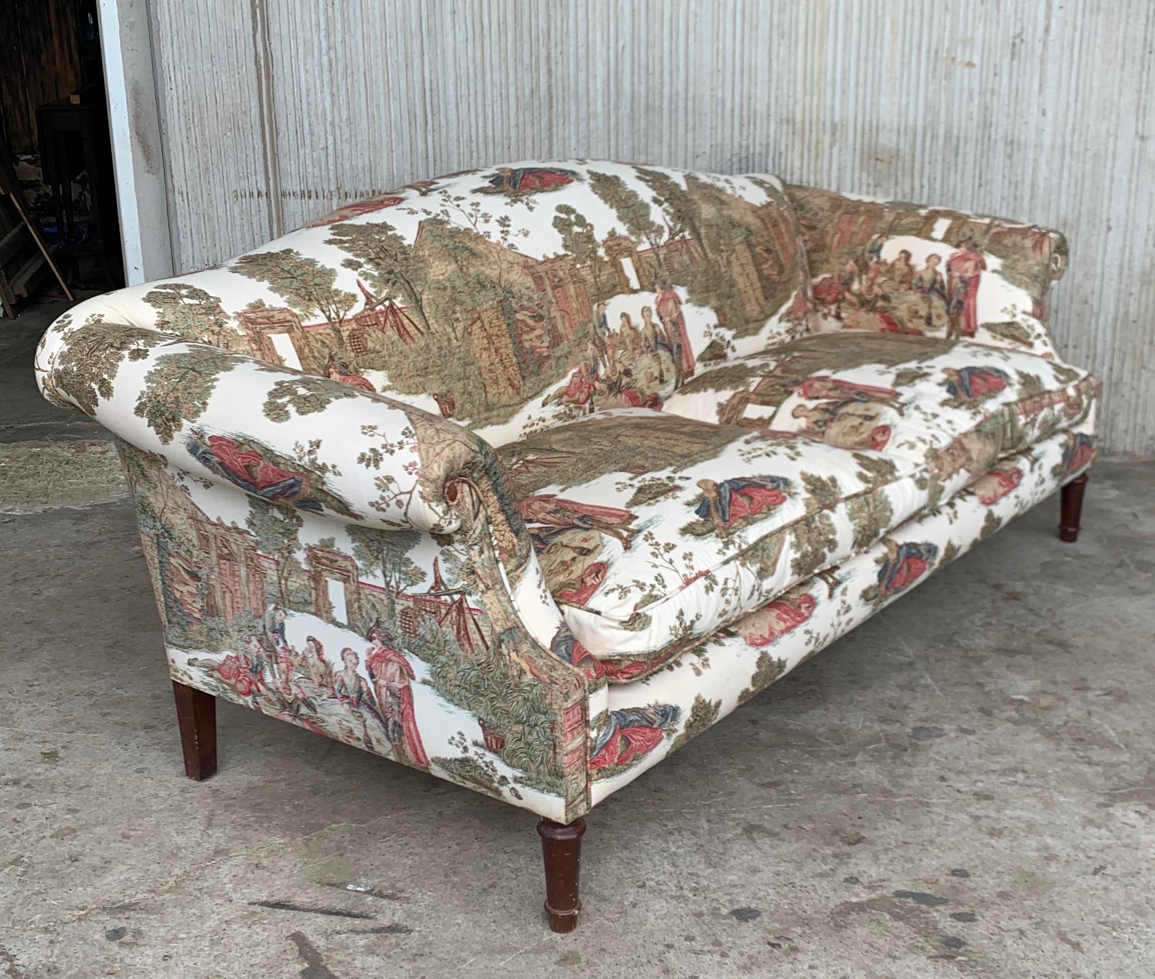 19th Century Pair of Antique Sofas in the Manner of Howard and Sons For Sale 1
