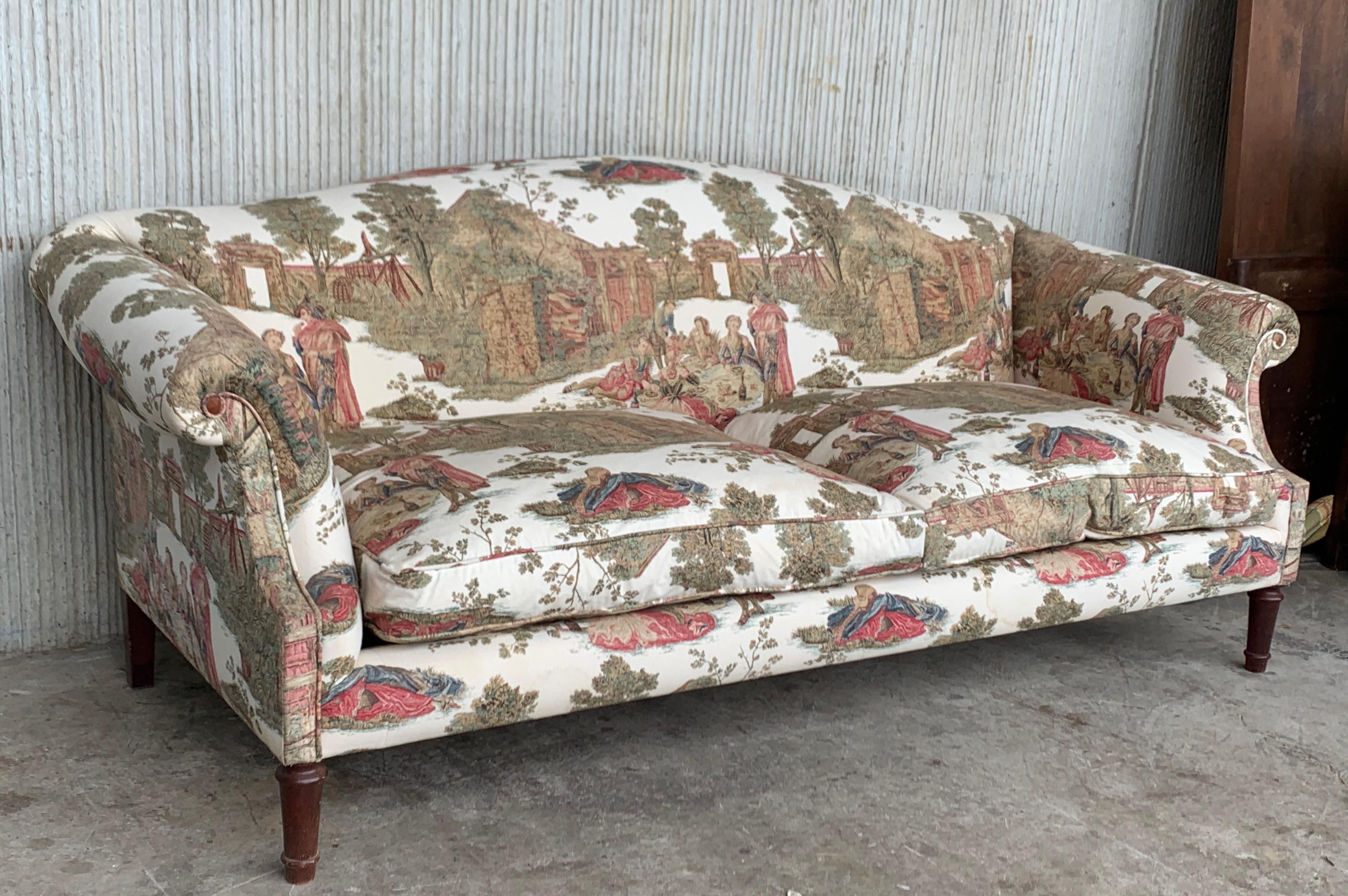 Victorian 19th Century Pair of Antique Sofas in the Manner of Howard and Sons For Sale