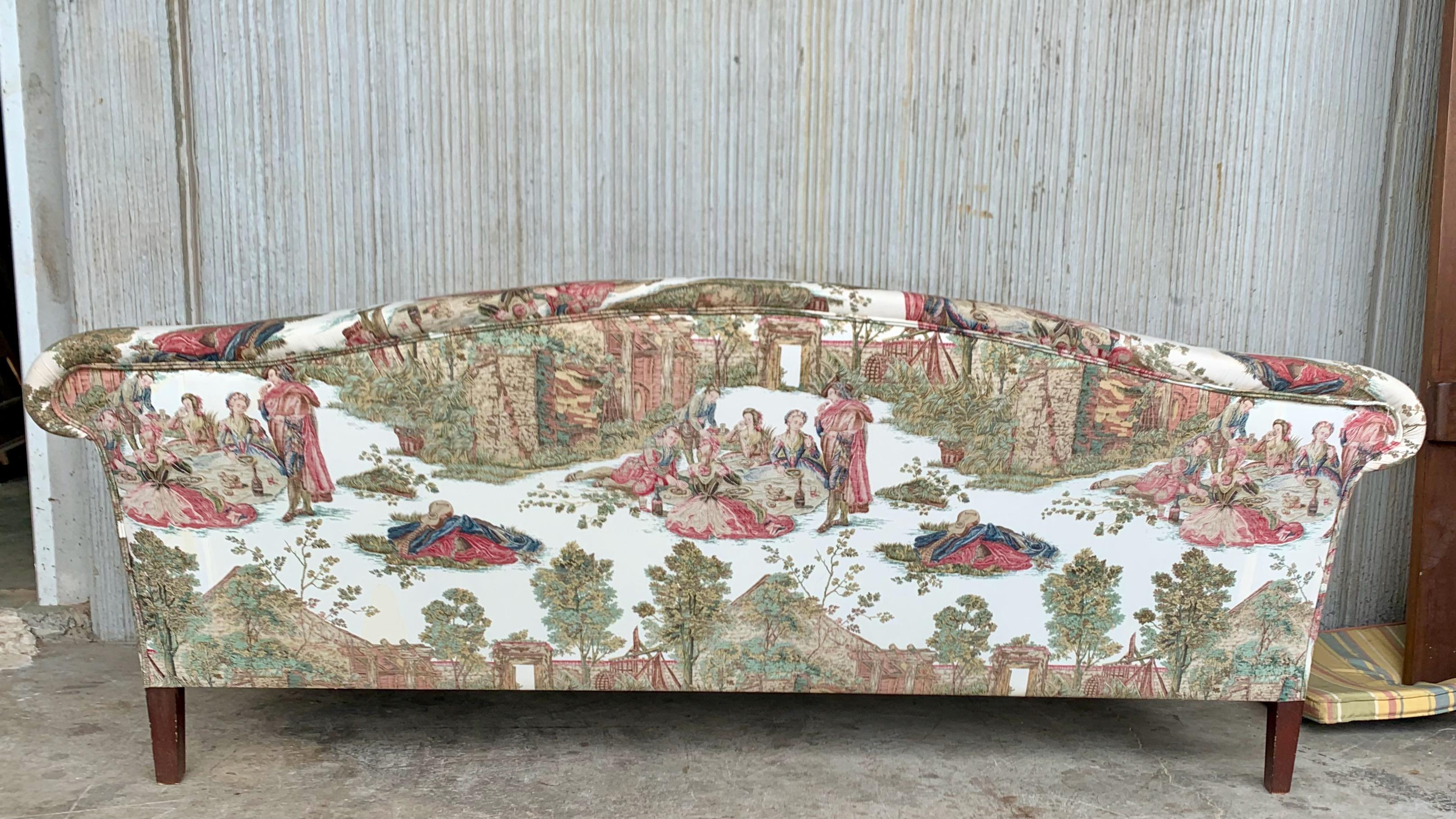 Fabric 19th Century Pair of Antique Sofas in the Manner of Howard and Sons For Sale