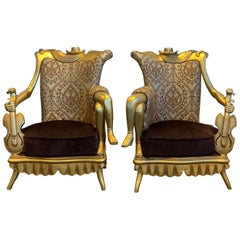 19th Century, Pair of Art Deco Chairs made in Europe