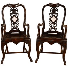 Pareja de sillones asiáticos del siglo XIX