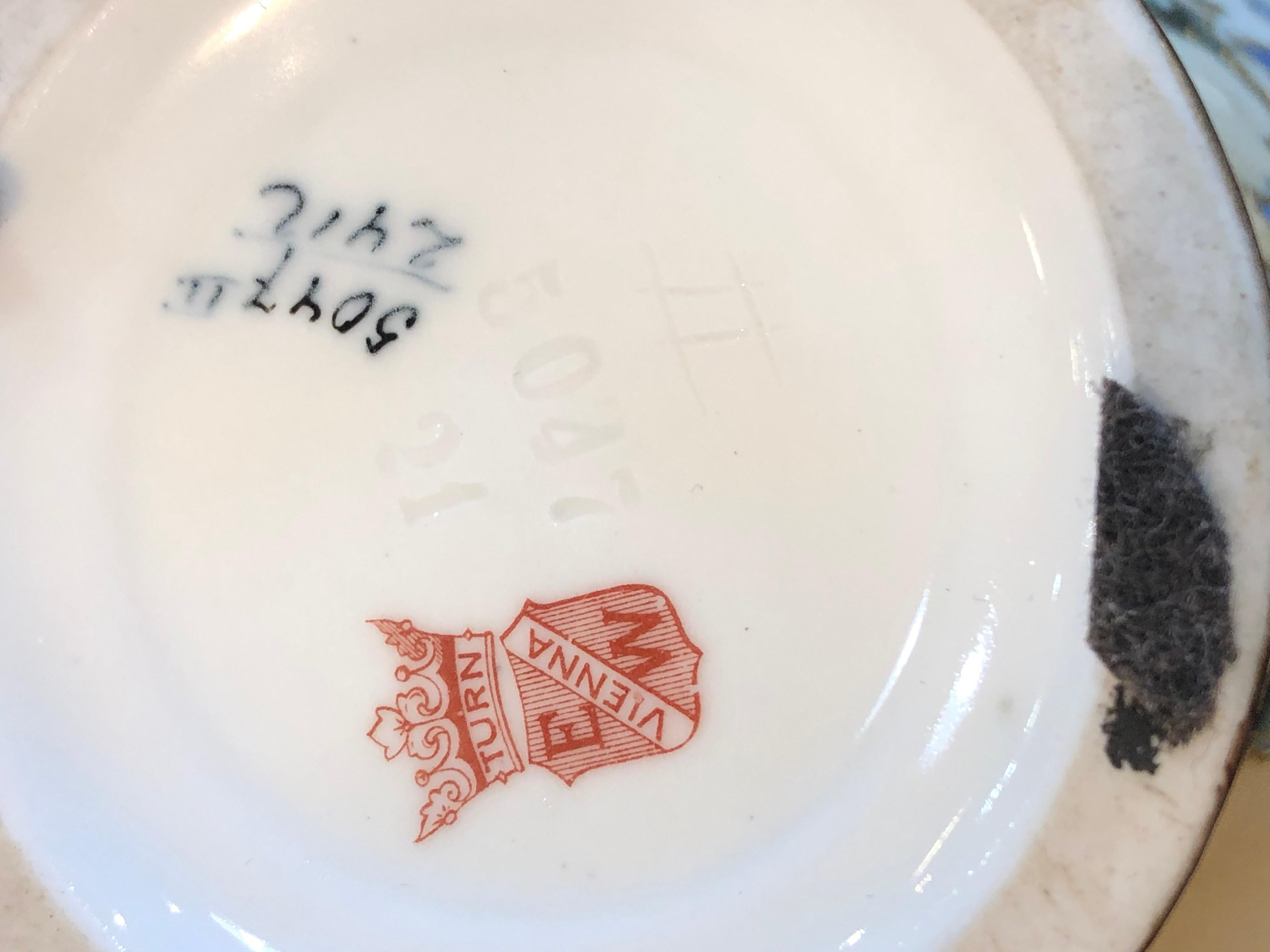 19th Century Pair of Austria Porcelain Pitchers EV Turn Marked, 1880s 2