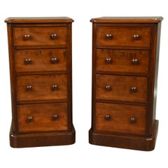 19th century pair of bedside chests of drawers