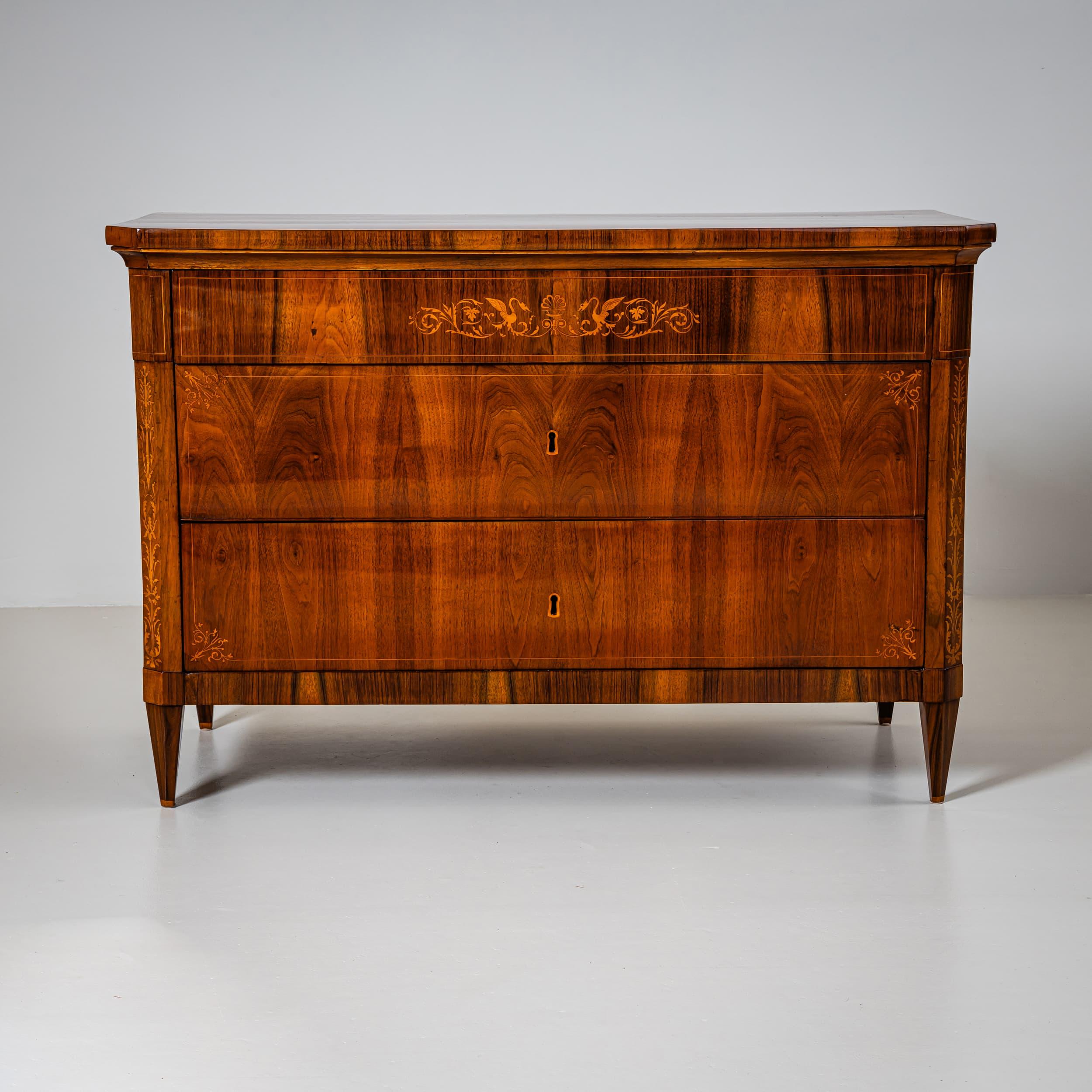 19th Century Pair of Biedermeier Chests of Drawers, Italy For Sale 4