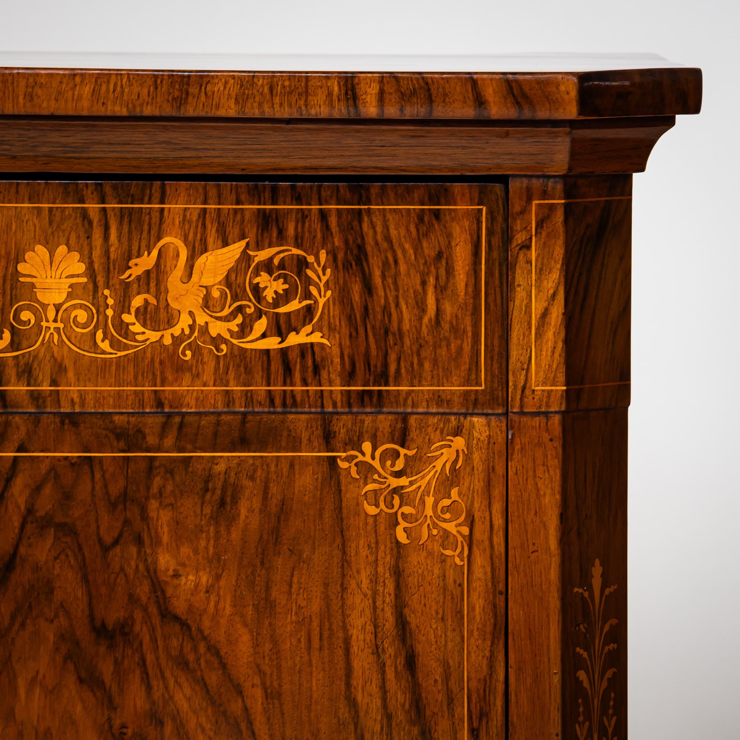 XIX secolo 19th Century Pair of Biedermeier Nightstands, Italy in vendita