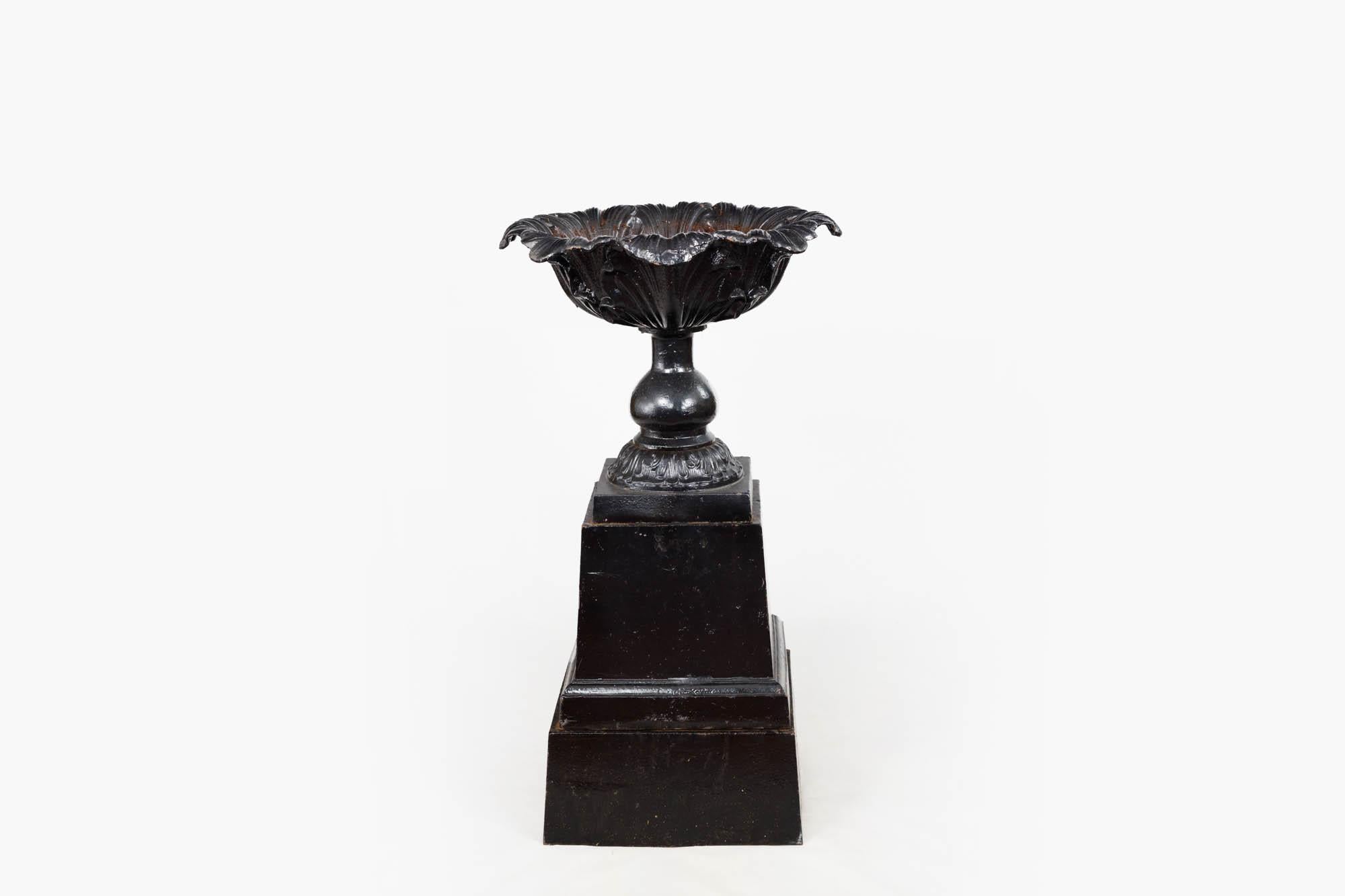 19. Jahrhundert Paar schwarze Urnen aus Gusseisen (Frühviktorianisch) im Angebot