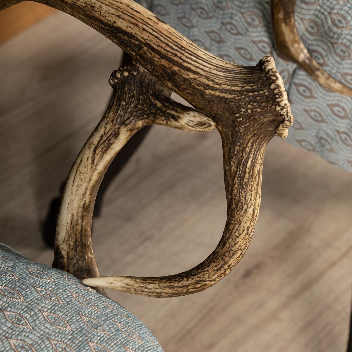 19th Century Pair Of Black Forest Antler Horn Hall Chairs, Swiss/German, c.1890 8
