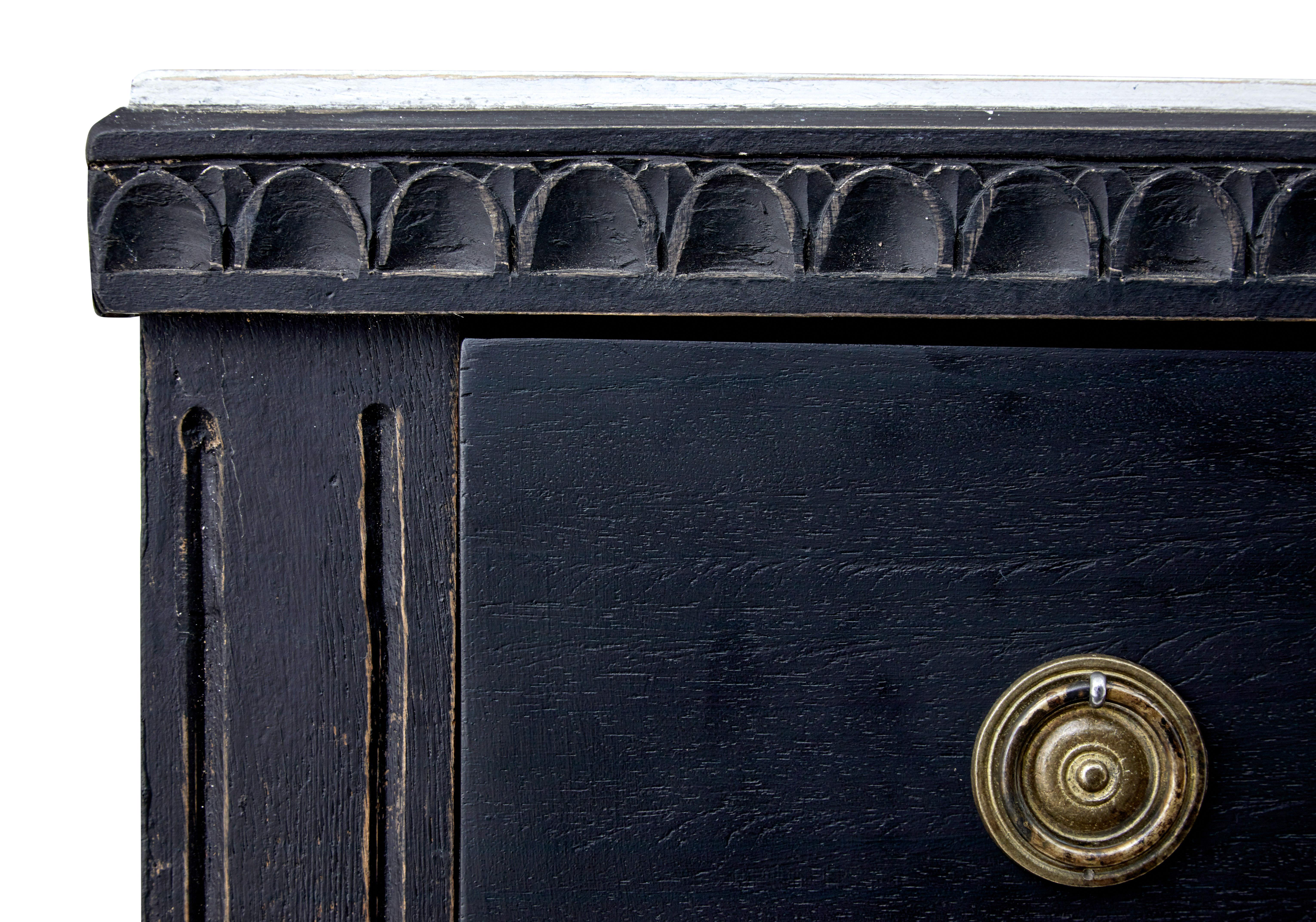 19th Century Pair of Black Painted Swedish Commodes 2
