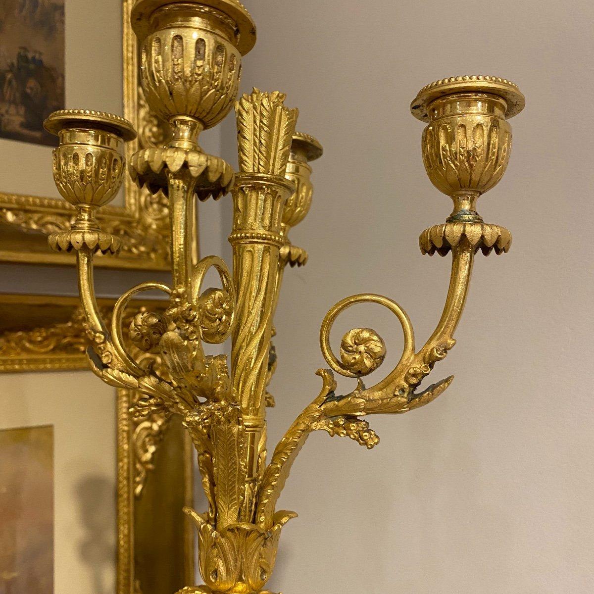Paar Bronze-Kerzenständer „Hermes und Diana“ aus dem 19. Jahrhundert auf einem Marmorsockel  im Angebot 5