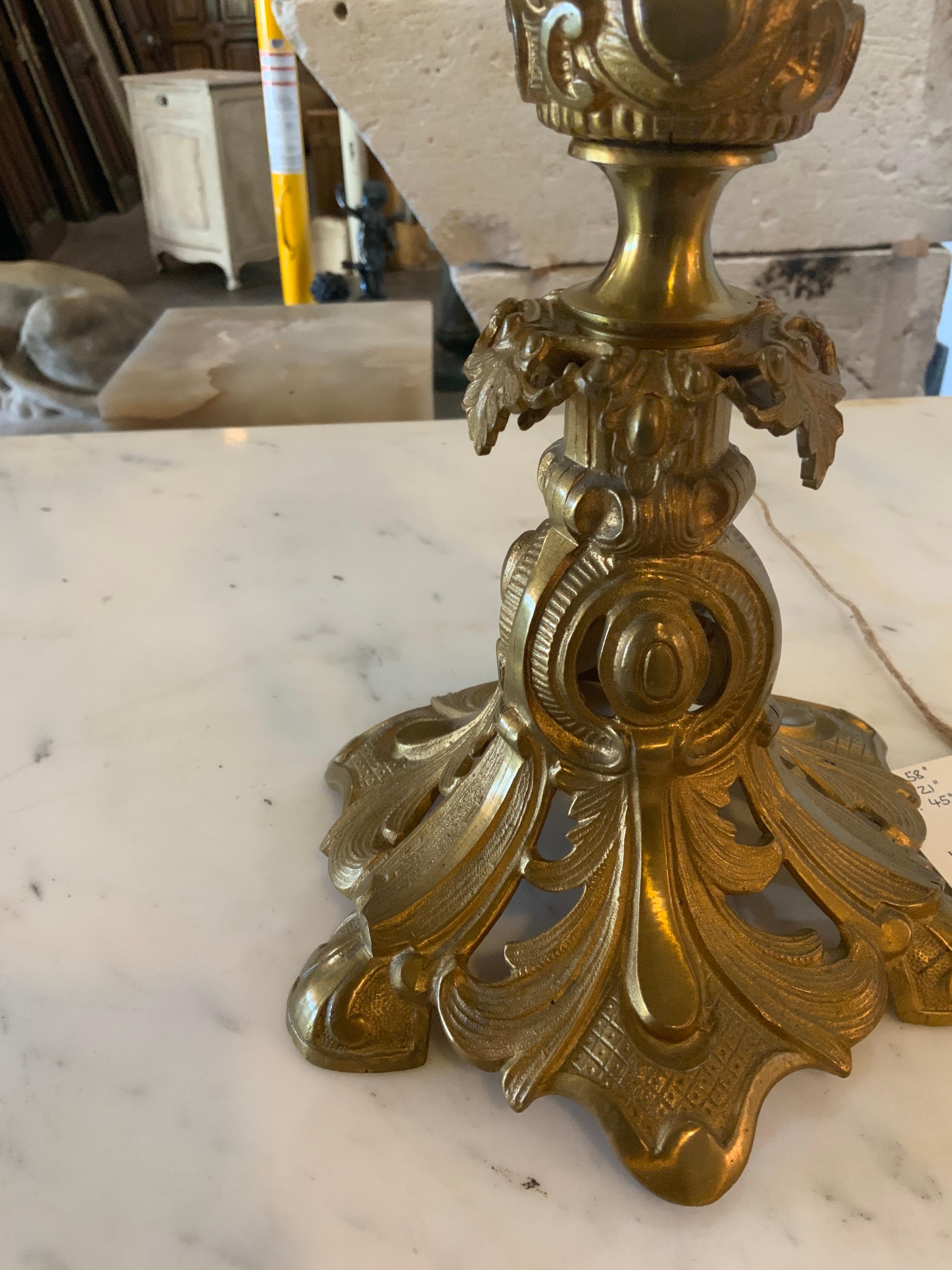 19th Century Pair of Bronze Candlesticks In Good Condition For Sale In Dallas, TX