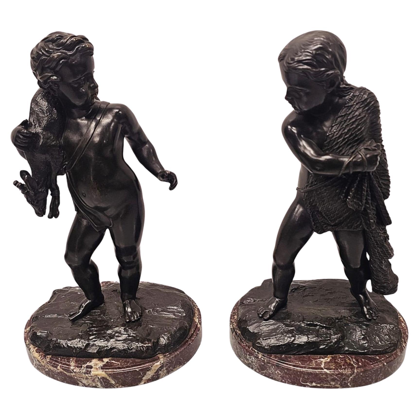 Paar Bronzeskulpturen aus dem 19. Jahrhundert
