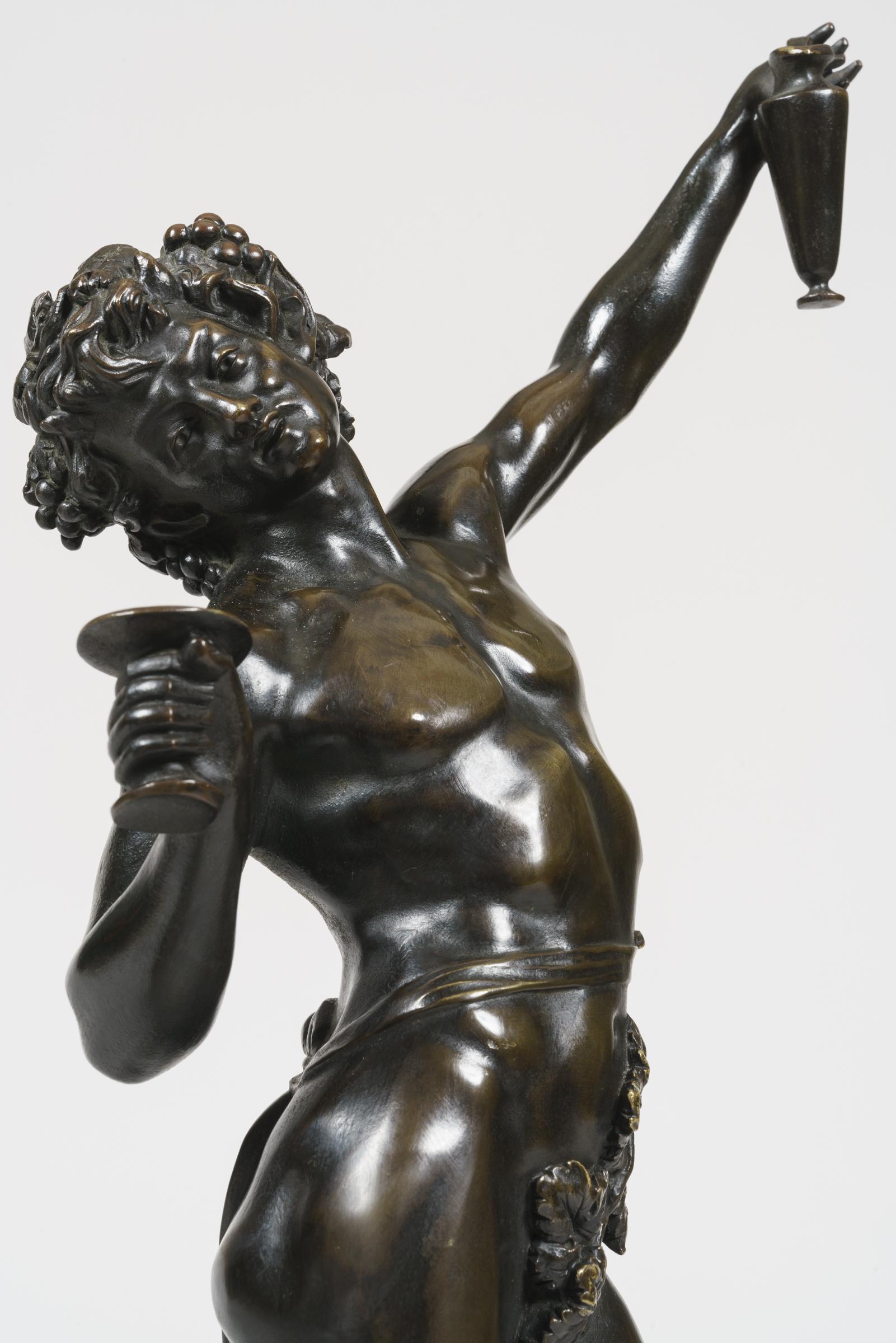 Français Paire de statuettes en bronze du XIXe siècle d'après des modèles de Clodion en vente