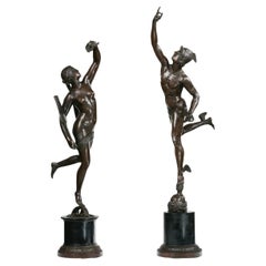 19th Century Pair of Bronze Statues depicting Mercury and Diana
