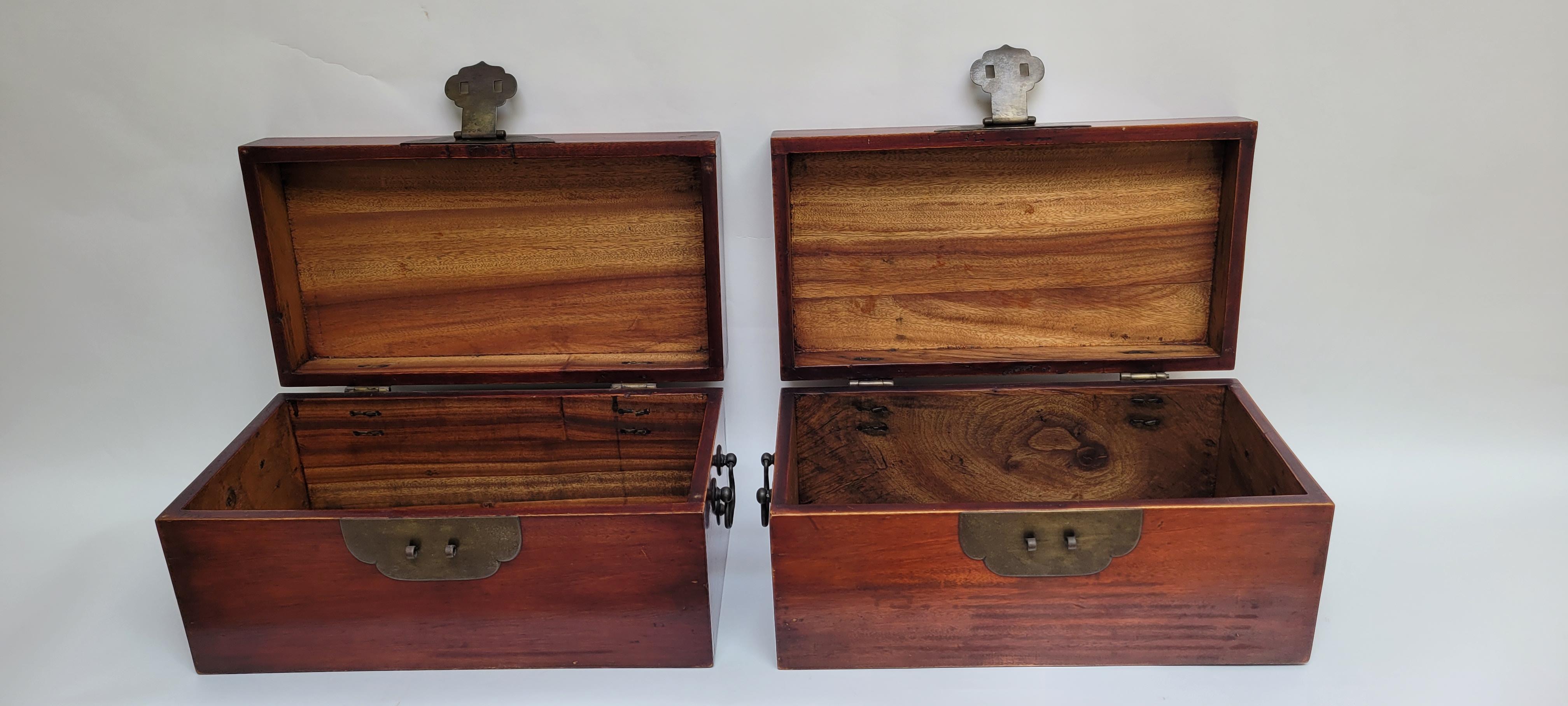 Hardwood 19th Century Pair of Camphor Boxes For Sale
