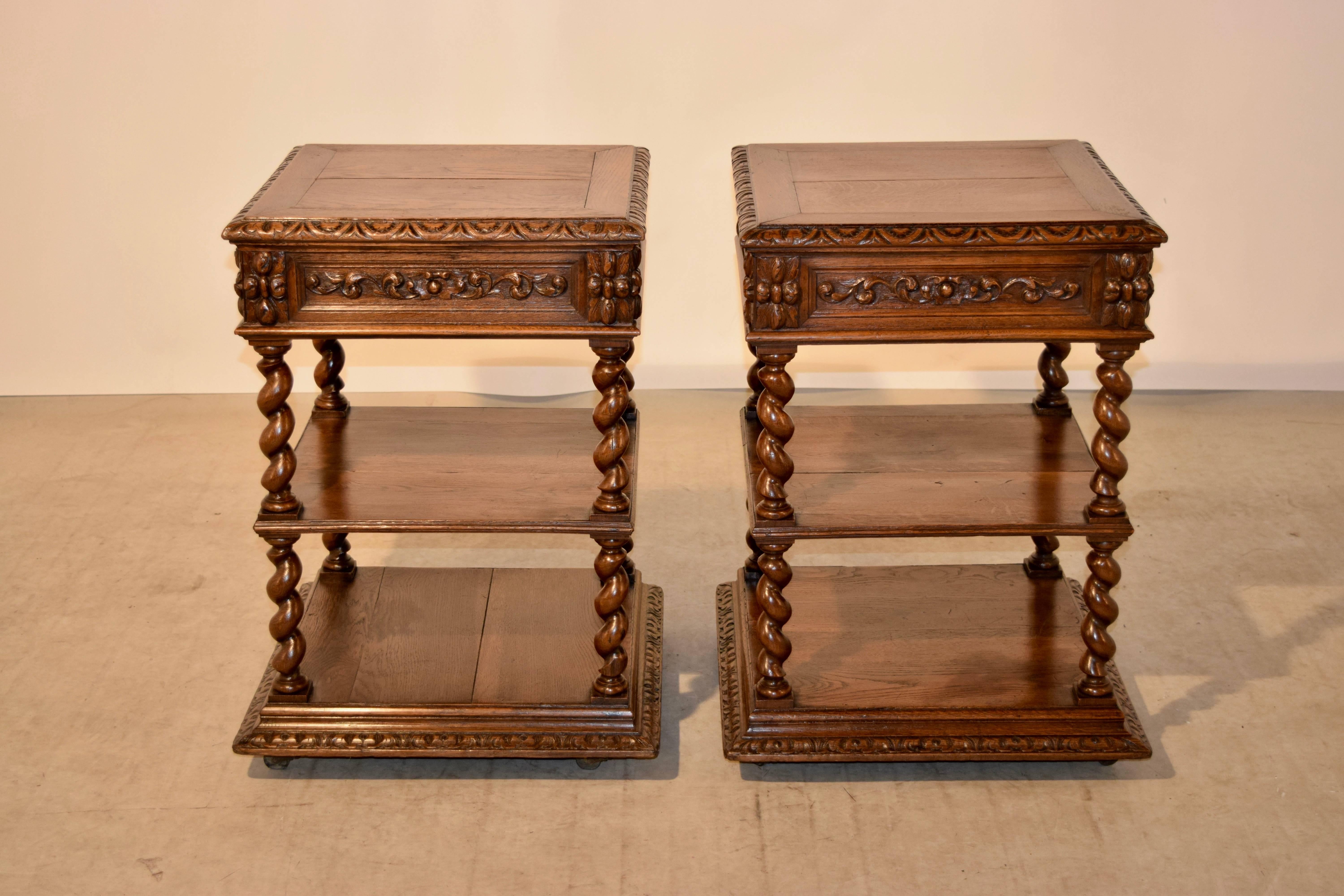 19th Century Pair of Carved Side Tables In Good Condition In High Point, NC