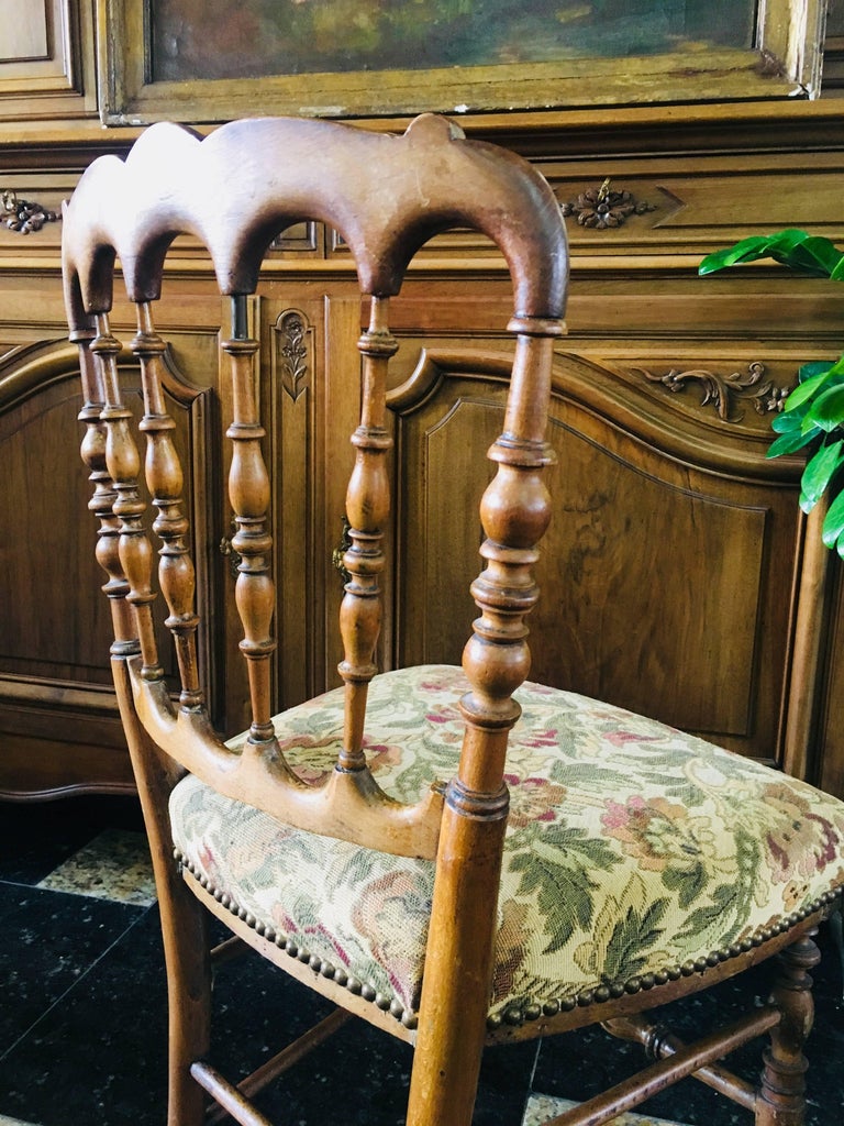 19th Century Pair of Carved Walnut Chairs from France For Sale at 1stDibs