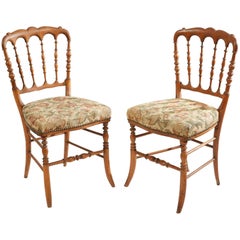 19th Century Pair of Carved Walnut Chairs from France