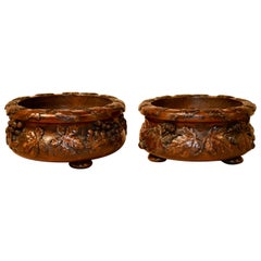 19th Century Pair of Carved Wine Coasters