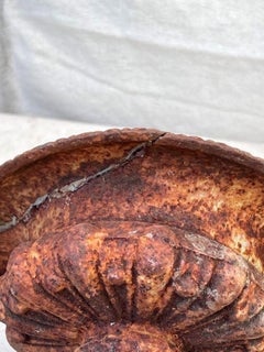 19th Century Pair of Cast Iron Pie Crust Urns