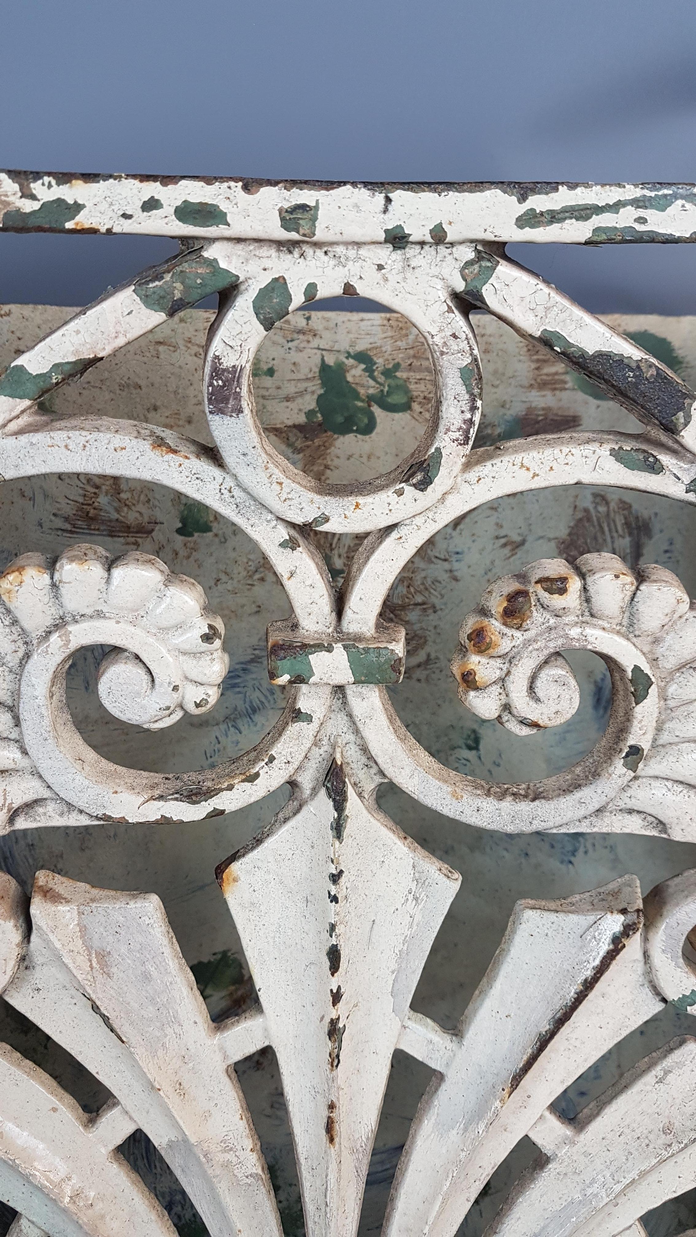 Rococo 19th Century Pair of Cast Iron Wall Mounts in Original Paint For Sale