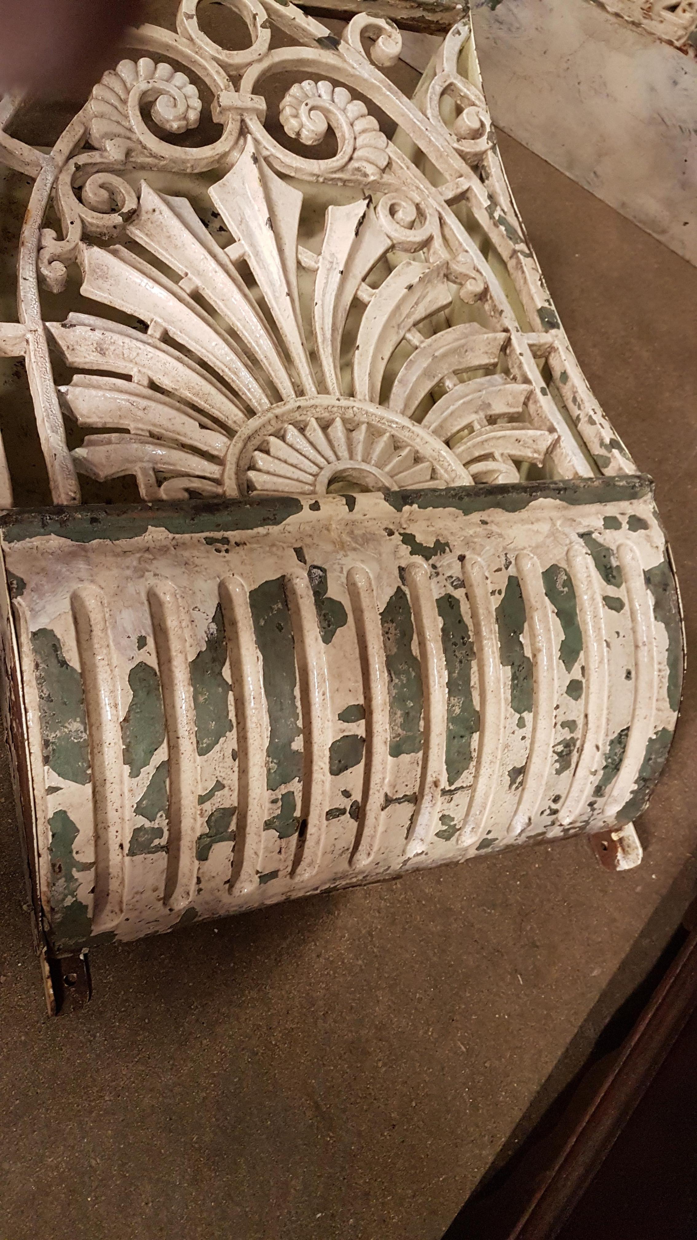 19th Century Pair of Cast Iron Wall Mounts in Original Paint For Sale 2
