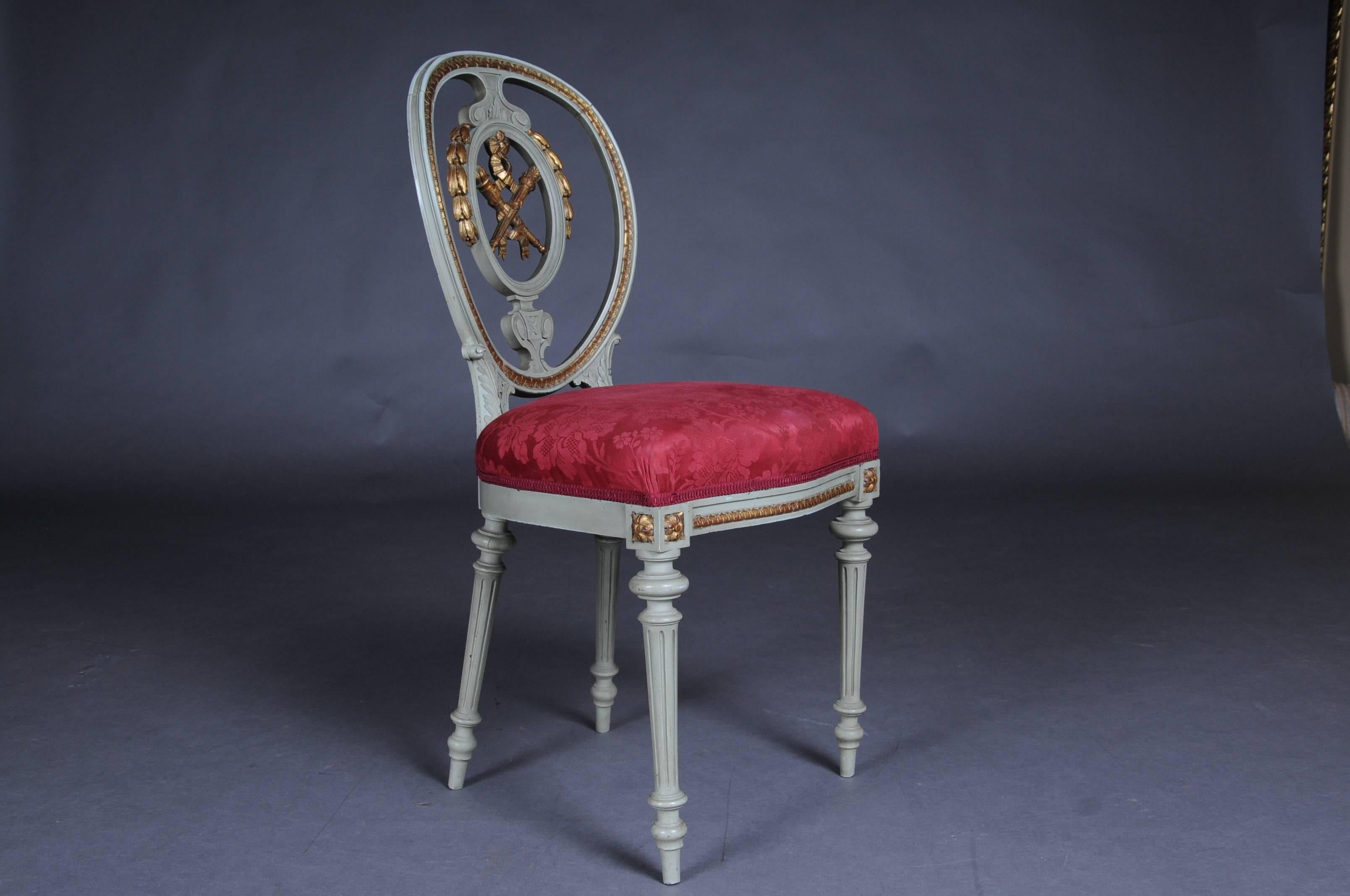 Français Paire de chaises Louis Seize XVI du 19ème siècle, 1880 en vente
