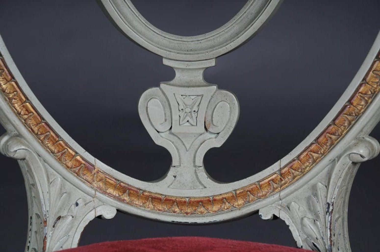 Coppia di sedie del XIX secolo Louis Seize XVI, 1880 In condizioni buone in vendita a Berlin, DE